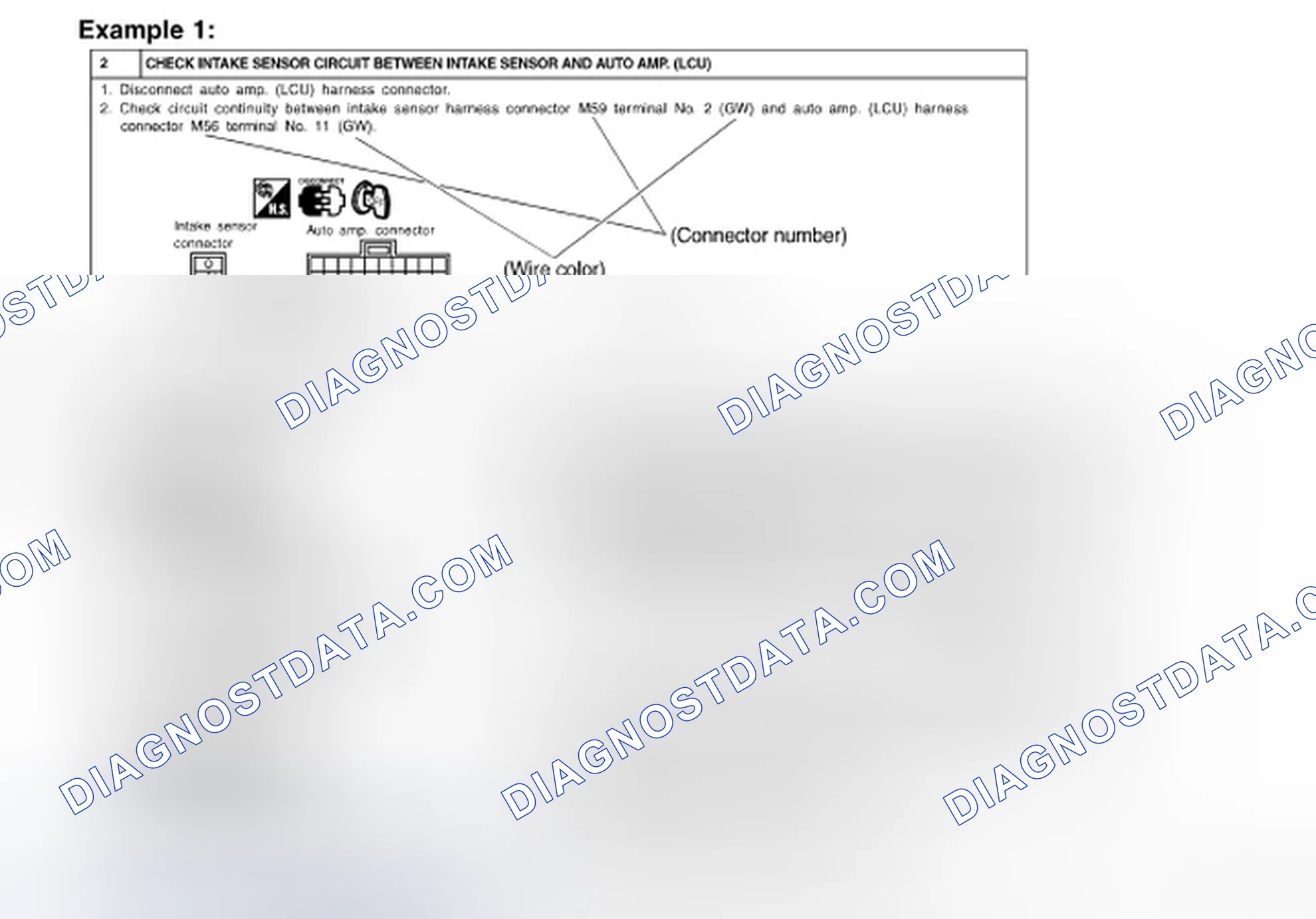 Scheme 20: Checking Circuit Continuity Between Intake Sensor Harness Connector Terminal And Auto Amp. Harness Connector Terminal
