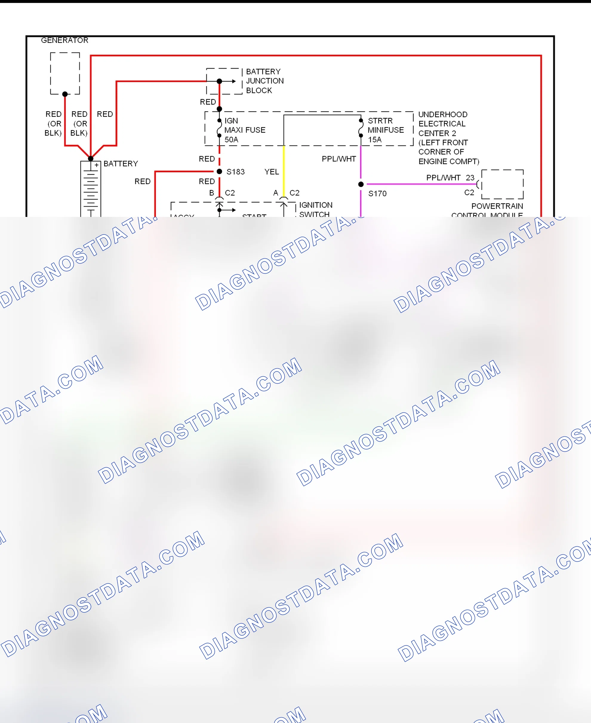 Fig. 19: Starting System Wiring Diagram (Camaro & Firebird)