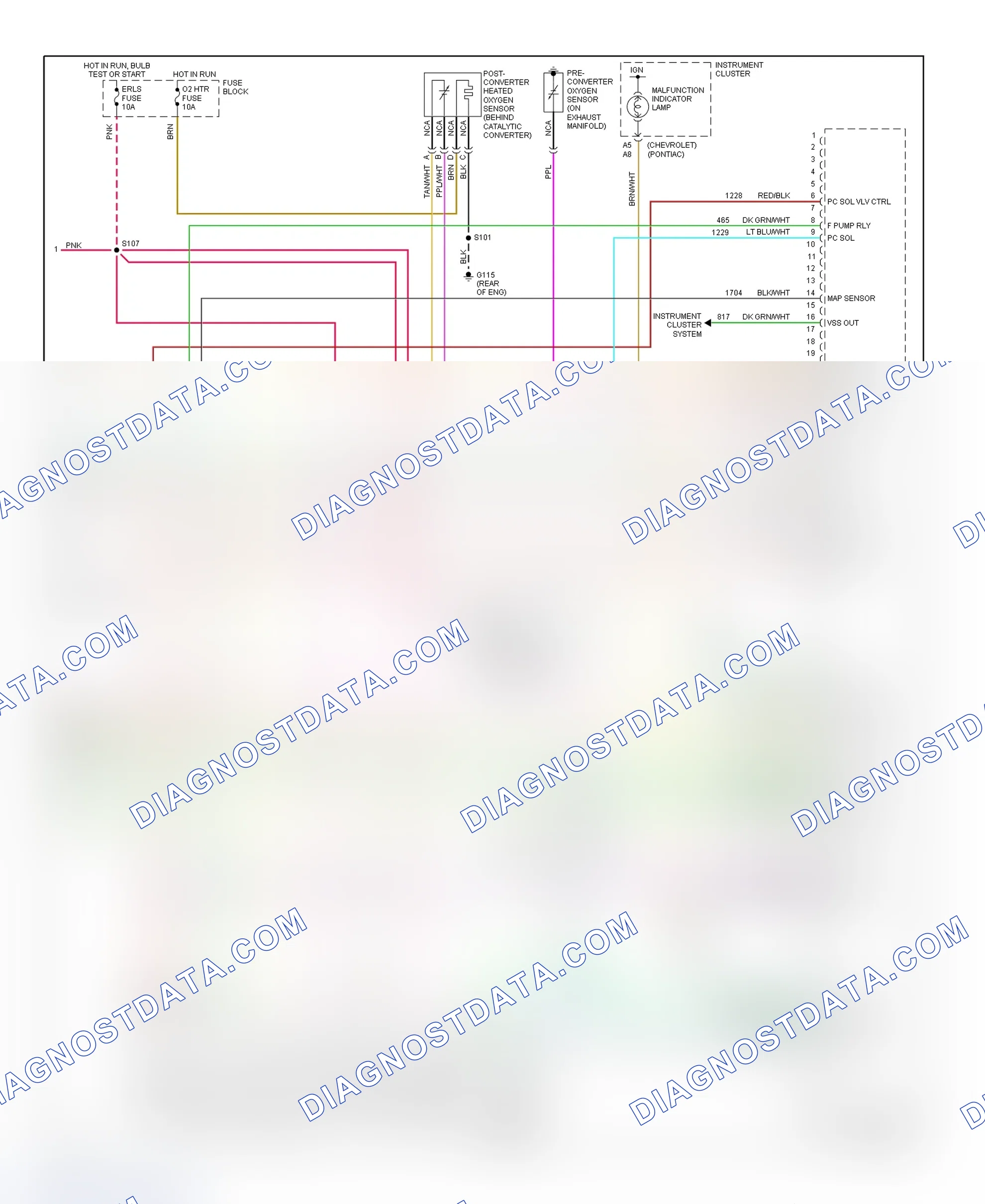 Scheme 40: PCM Wiring Diagram (Cavalier & Sunfire - 2.2L - Gasoline - 3 Of 3)