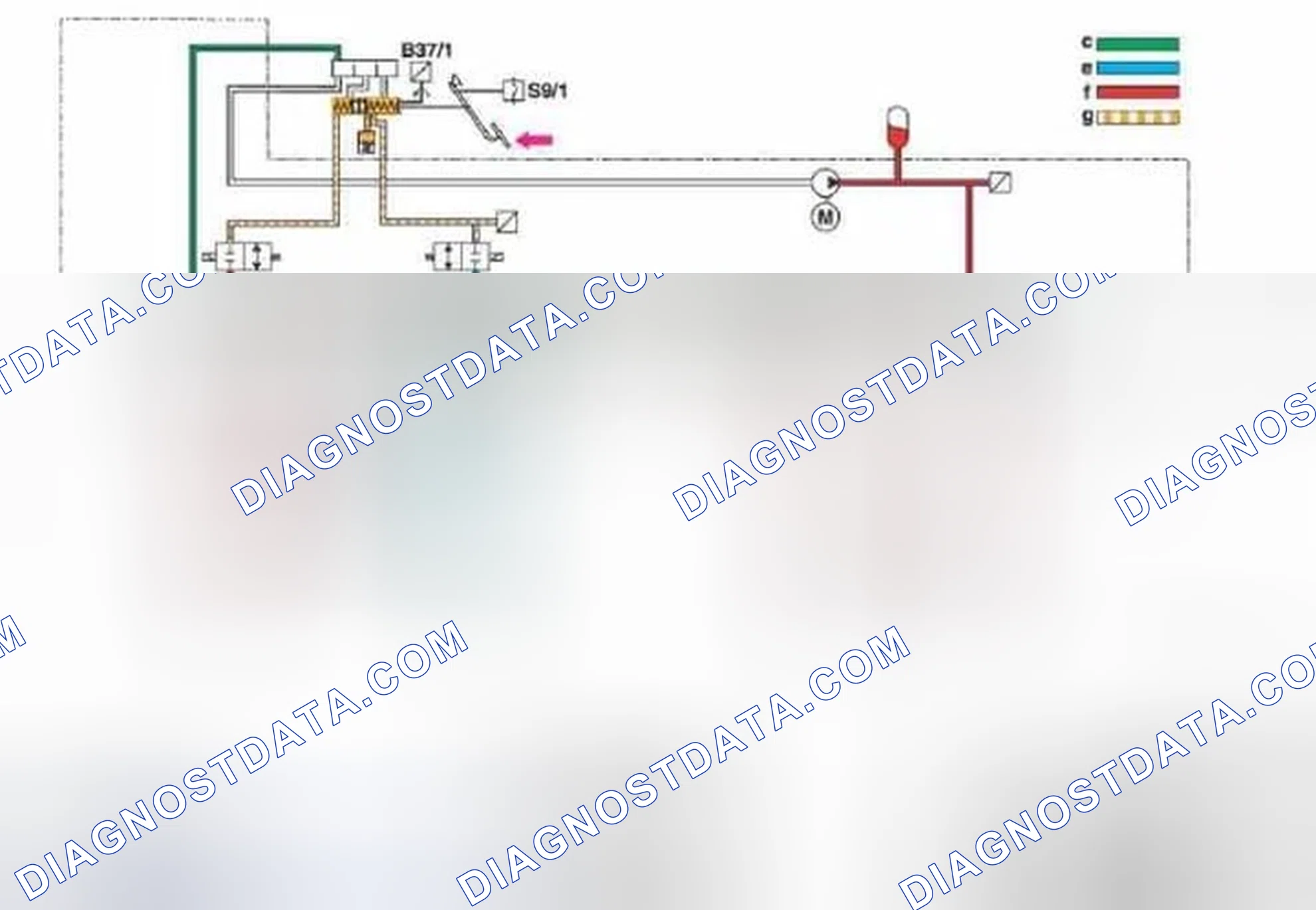 Scheme 45: ABS Closed-Loop Operation Diagram - Pressure Reduction, Shown On Right Front Wheel Brake (RF)