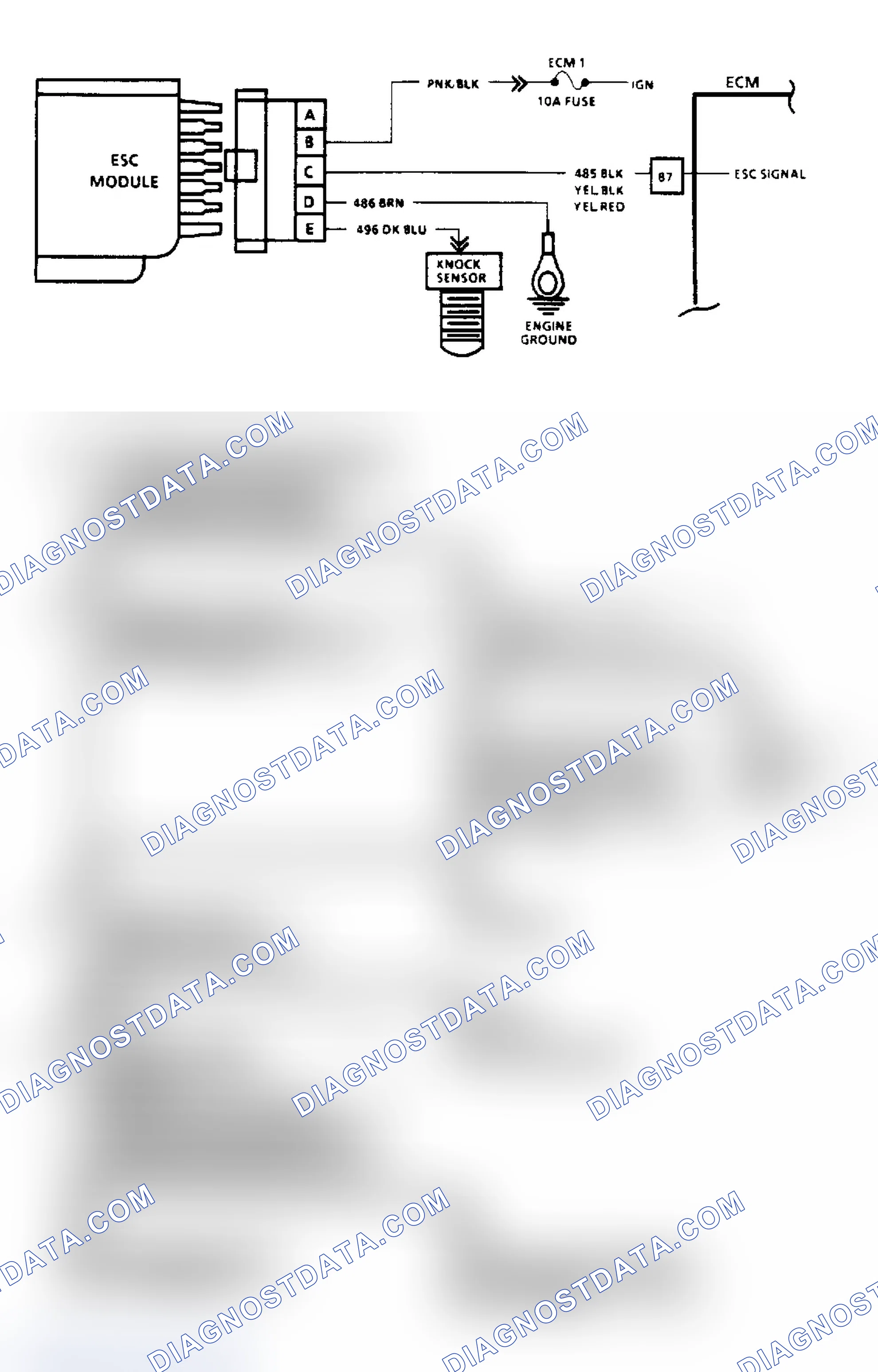 Scheme 117: Electronic Spark Control Check (Except 2.5L & 7.4L Engines) - Flow Chart & Schematic