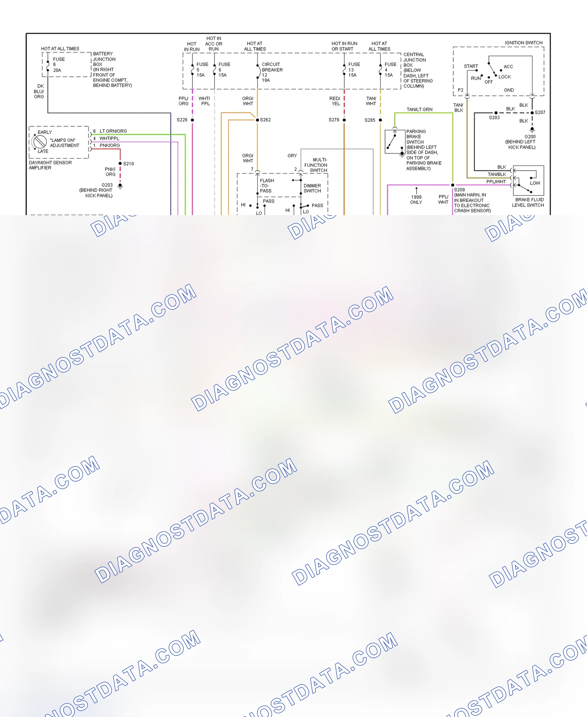 Scheme 25: Daytime Running Lights Wiring Diagram (Crown Victoria & Grand Marquis - With DRL - Headlights Circuit)