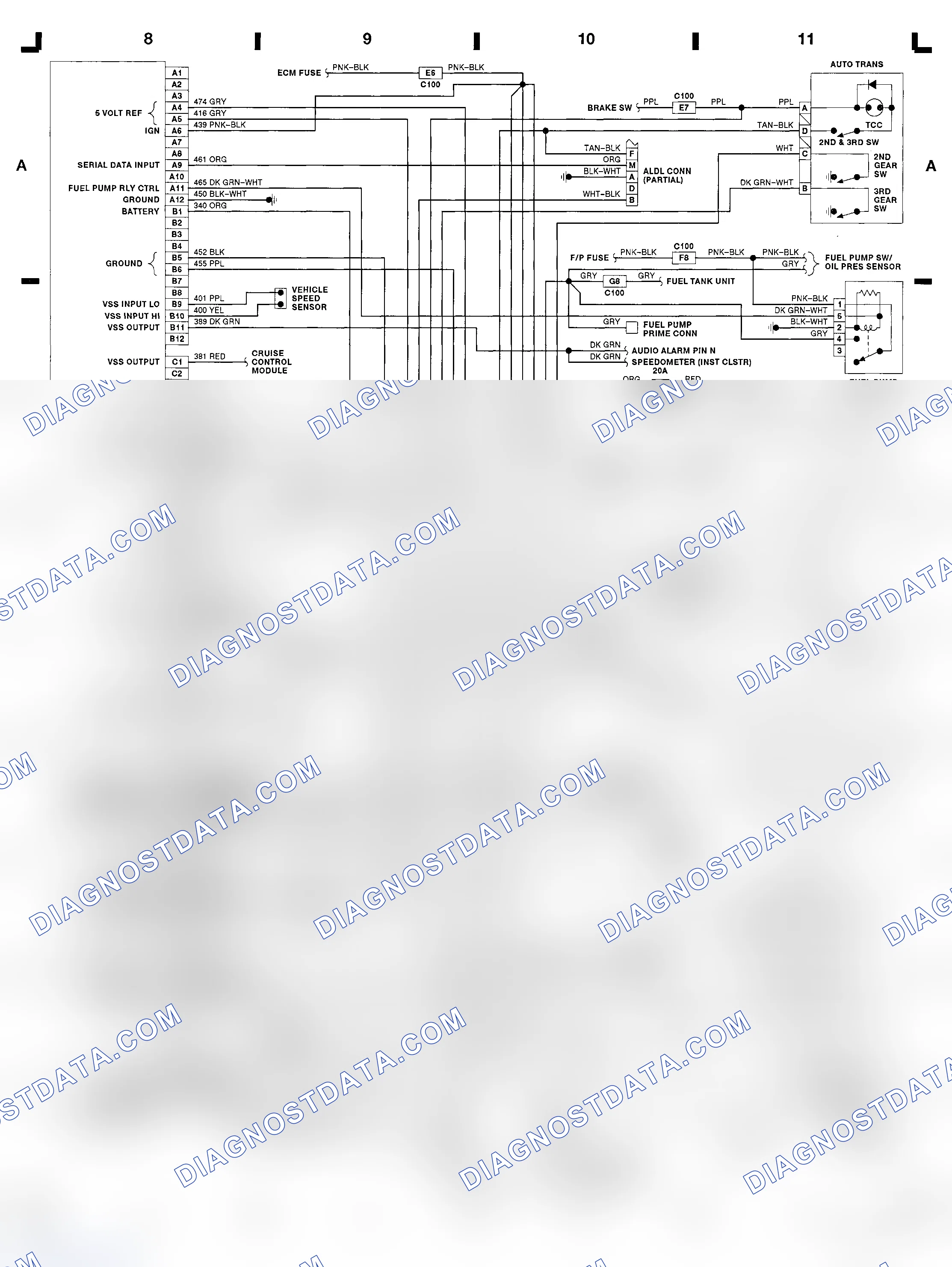 Scheme 20: 3.1L (VIN T) ECM Wiring Diagram (Sunbird)