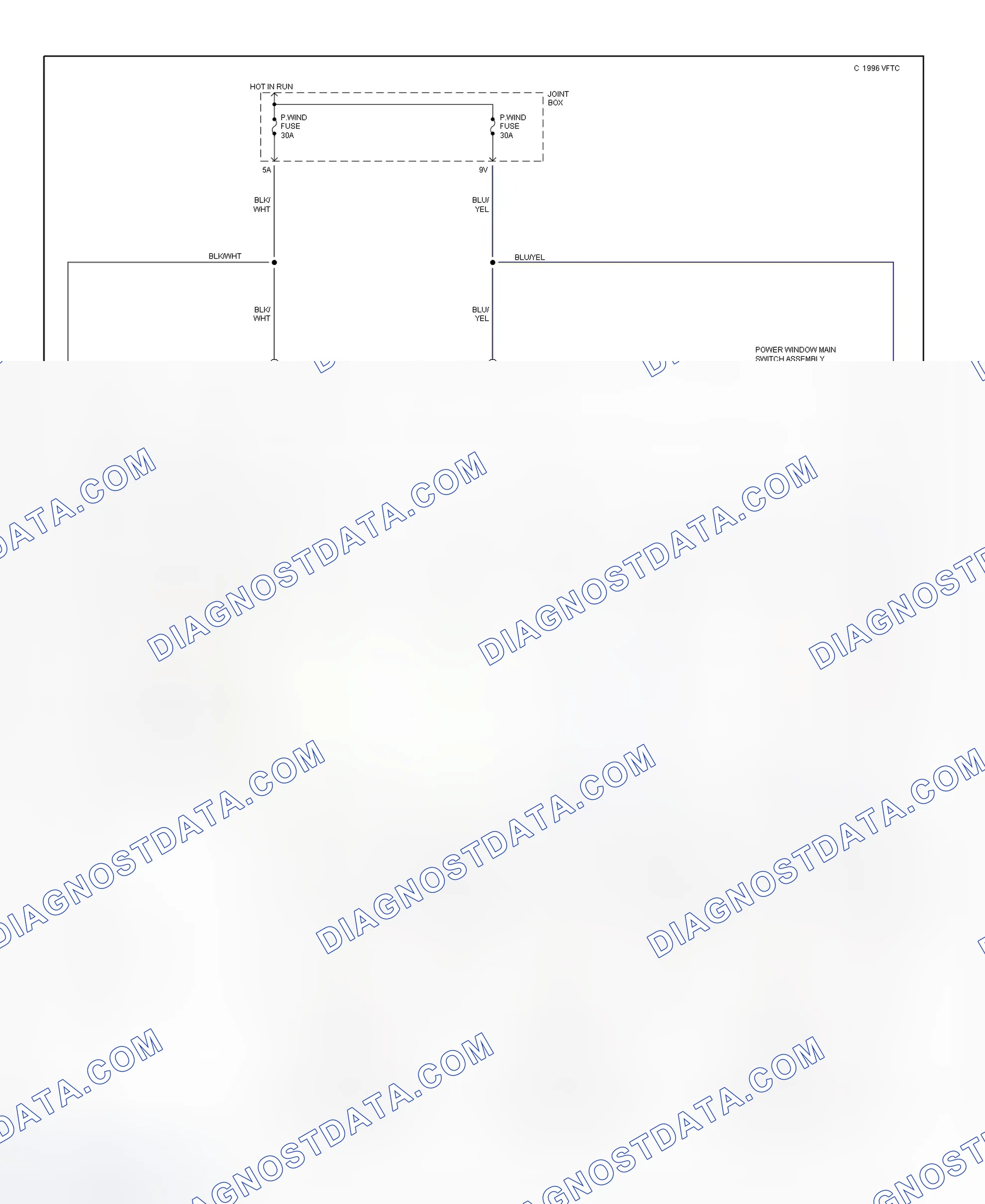 Scheme 1: Power Window System Wiring Diagram