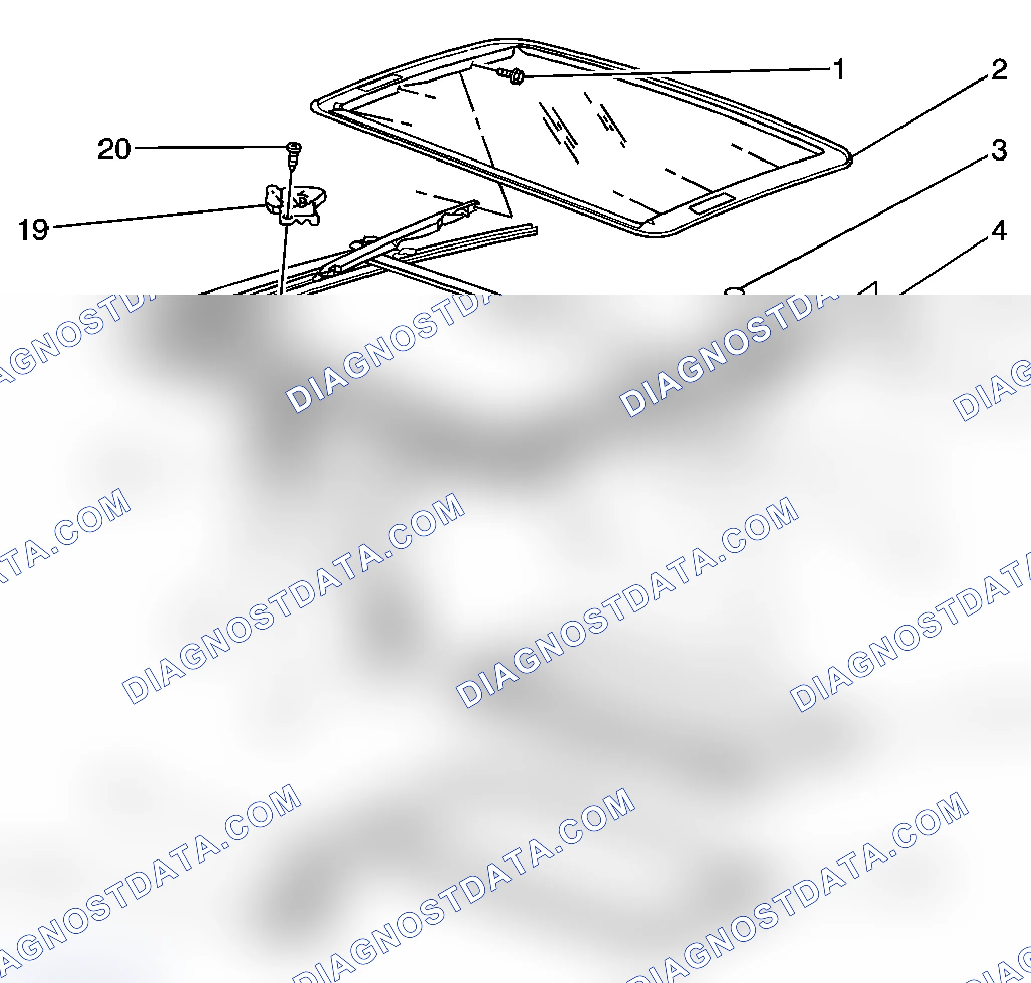 Scheme 3: Power Sunroof Disassembled View