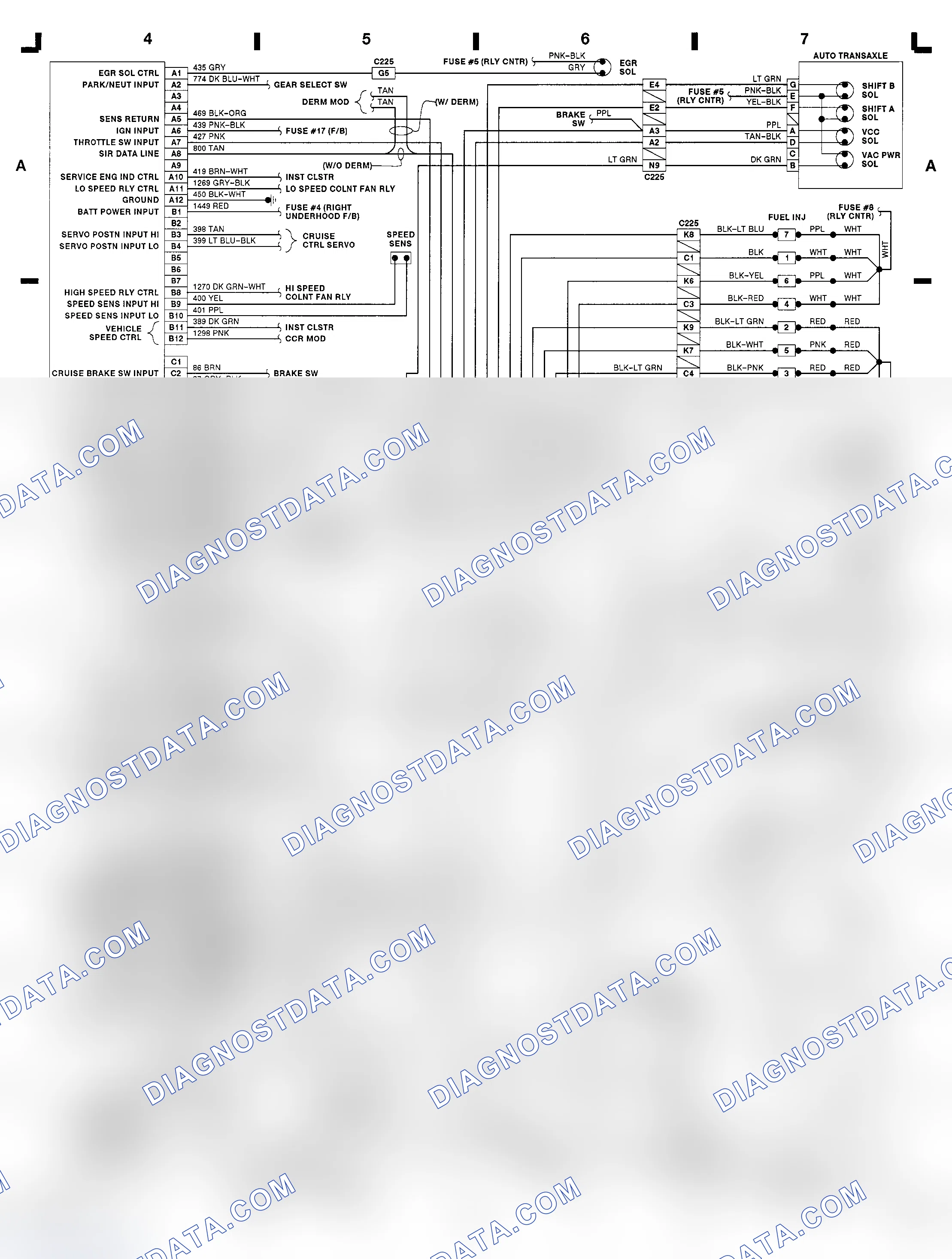 Scheme 37: 4.9L (VIN B) PCM Wiring Diagram (DeVille & Fleetwood)