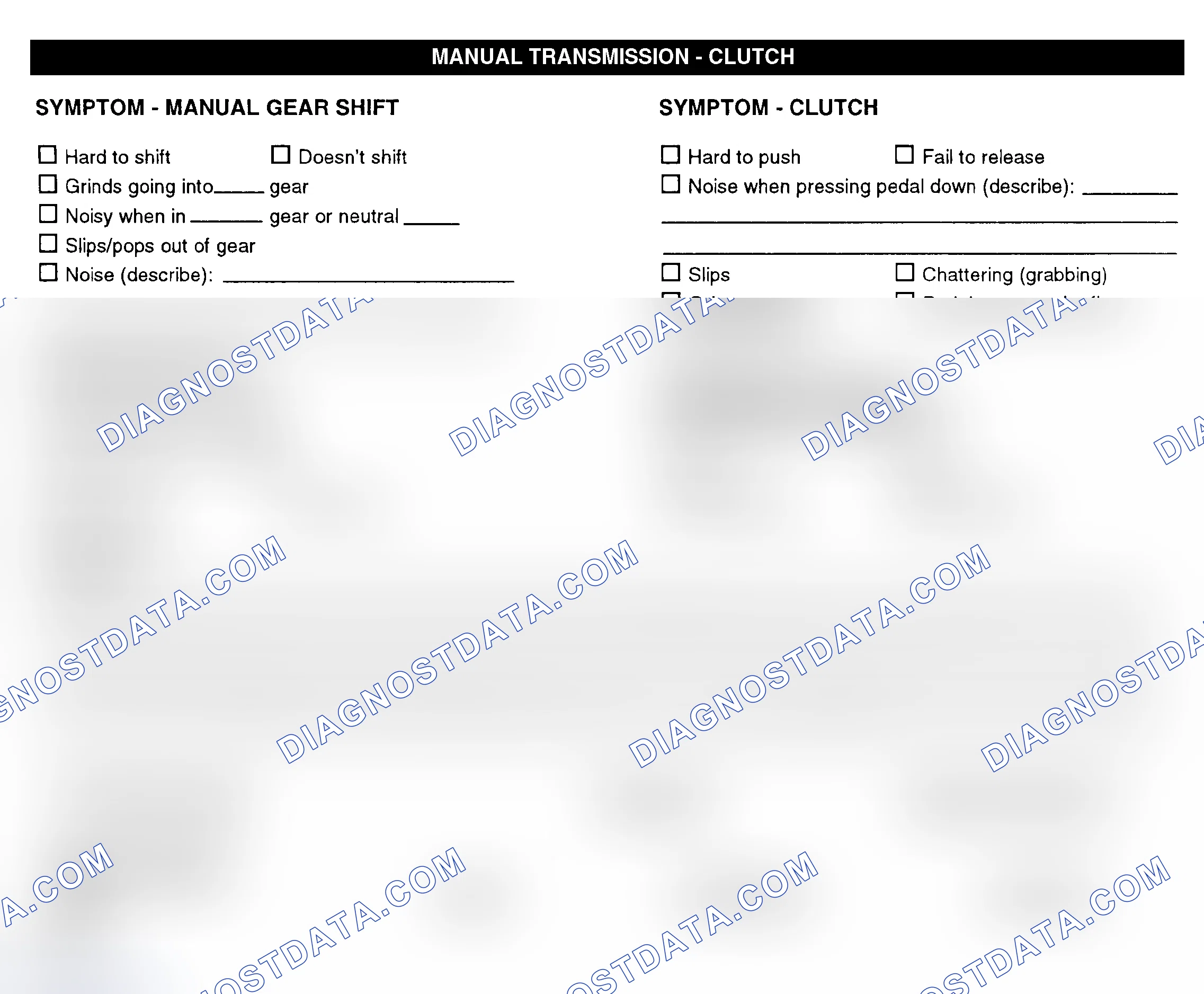 Scheme 10: Manual Transmission & Clutch