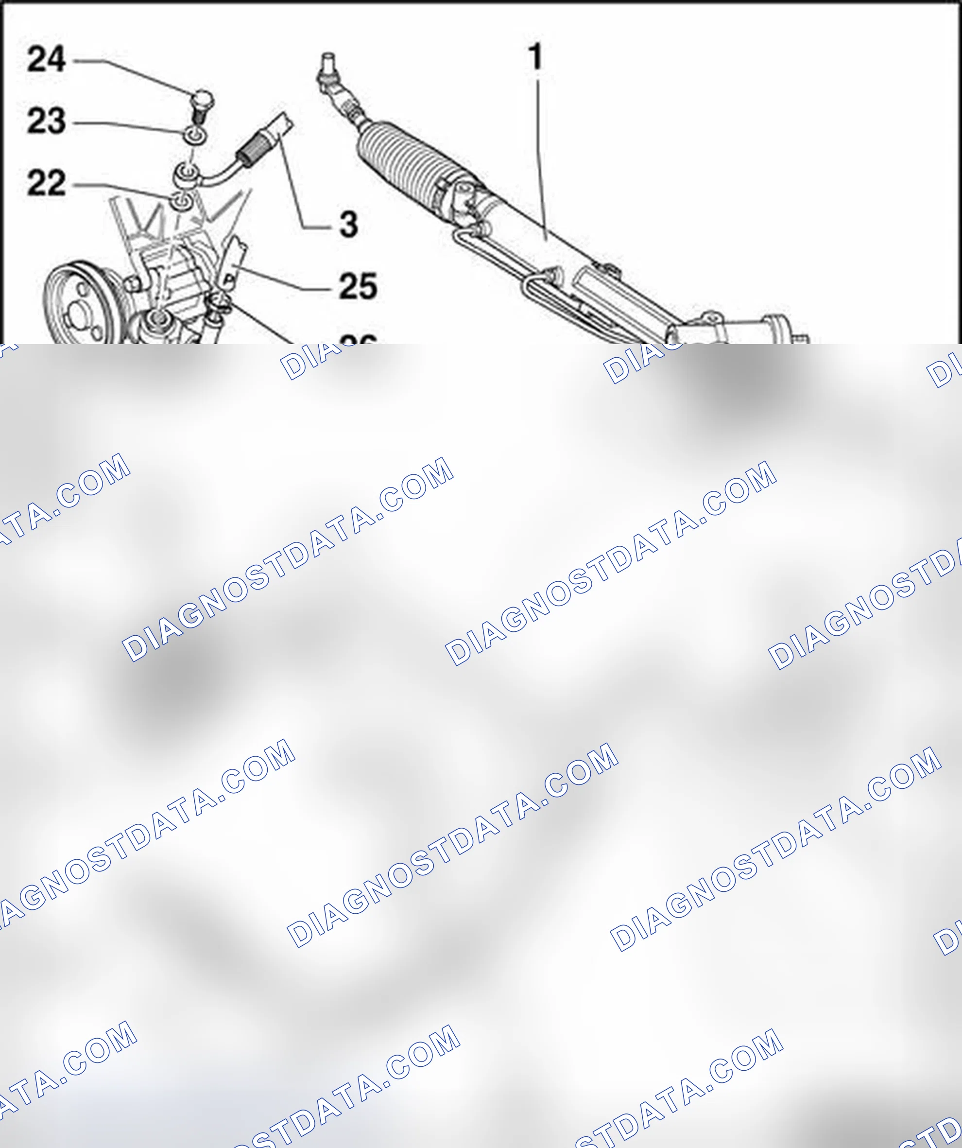 Scheme 332: Vehicles with 4-cylinder engines, assembly overview