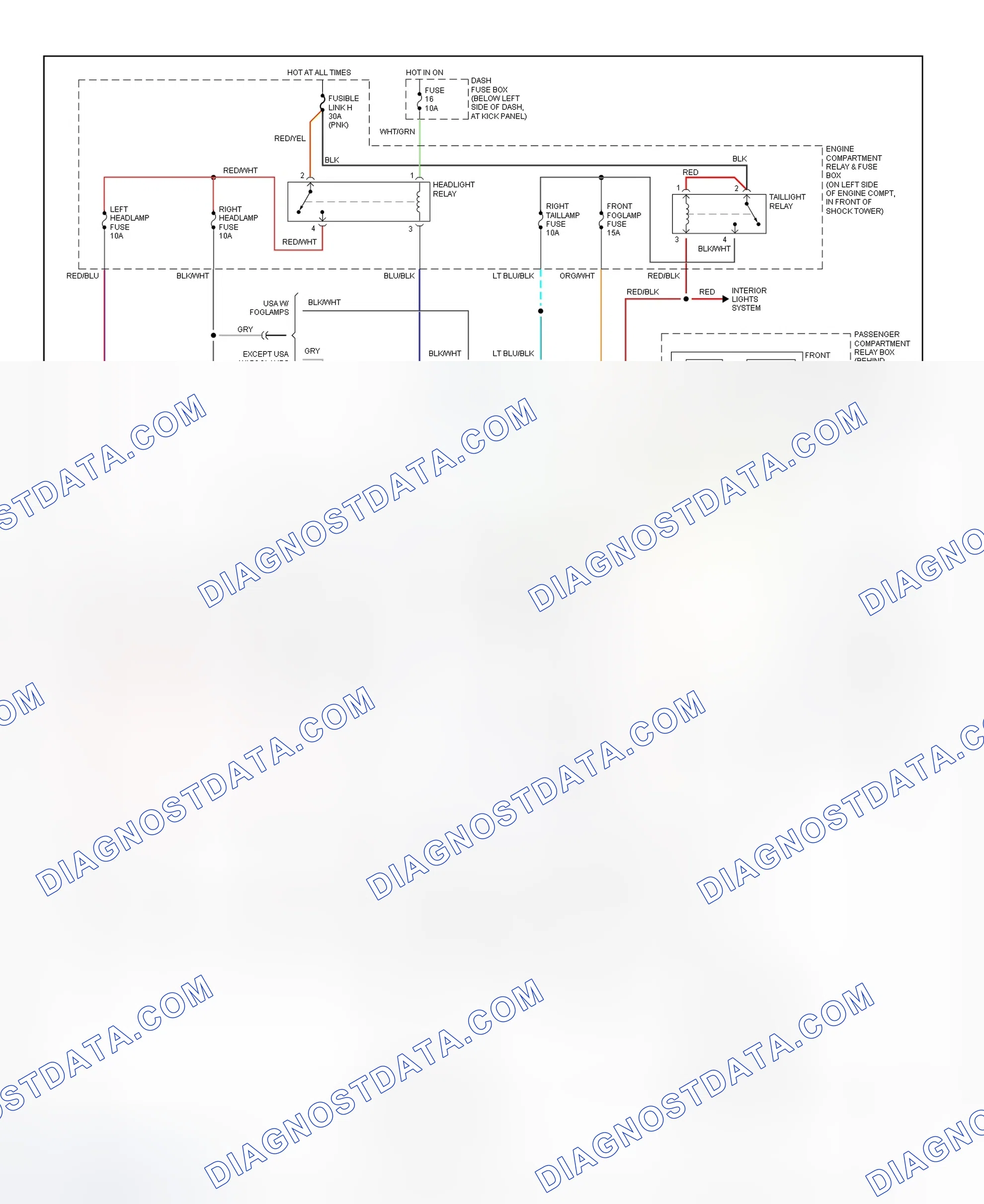 Scheme 1: Headlight System Wiring Diagram (Accent)