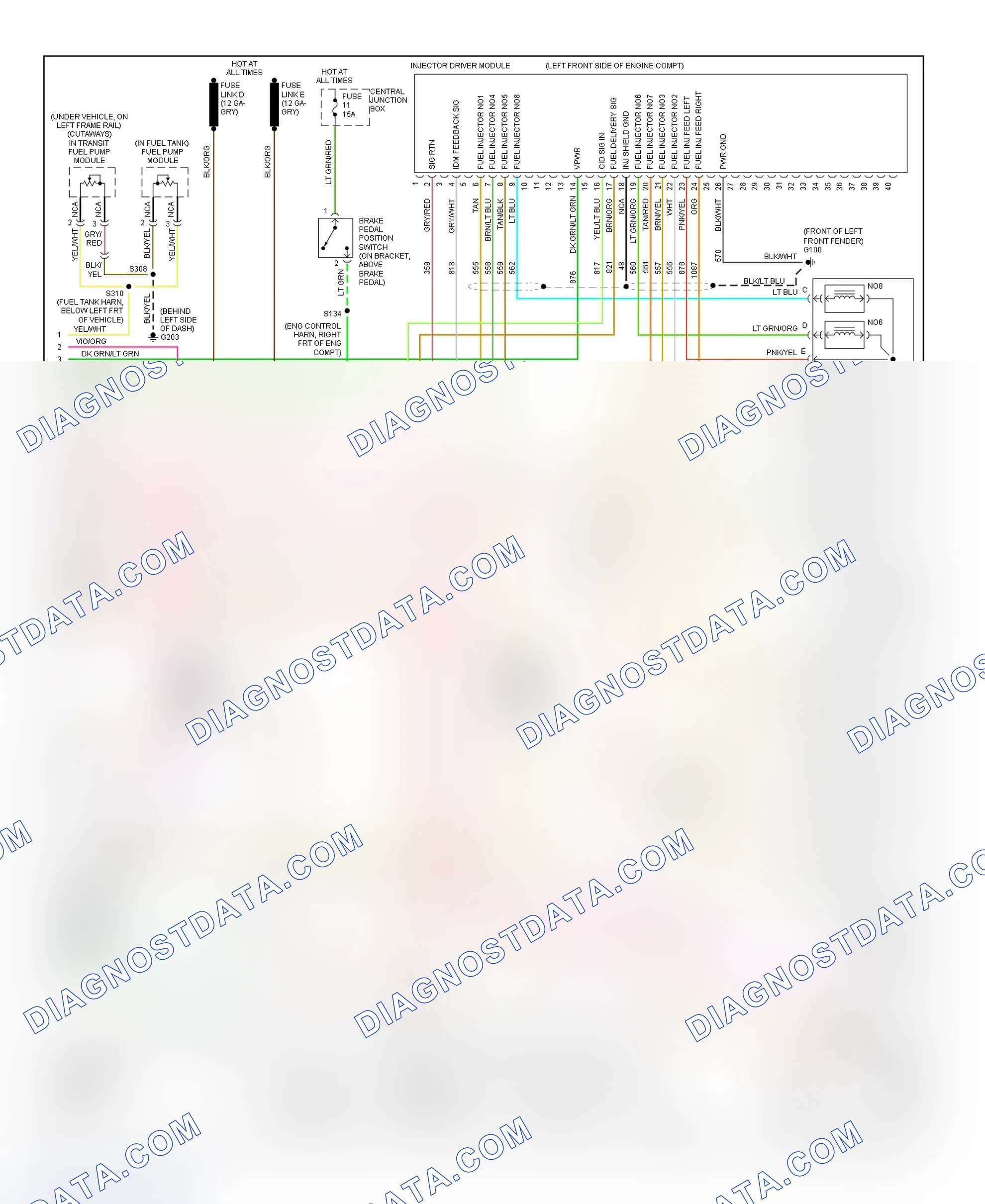 Scheme 50: PCM Wiring Diagram (Econoline - E350 & E450 Super Duty - 7.3L Turbo Diesel - Except California - 3 Of 3)