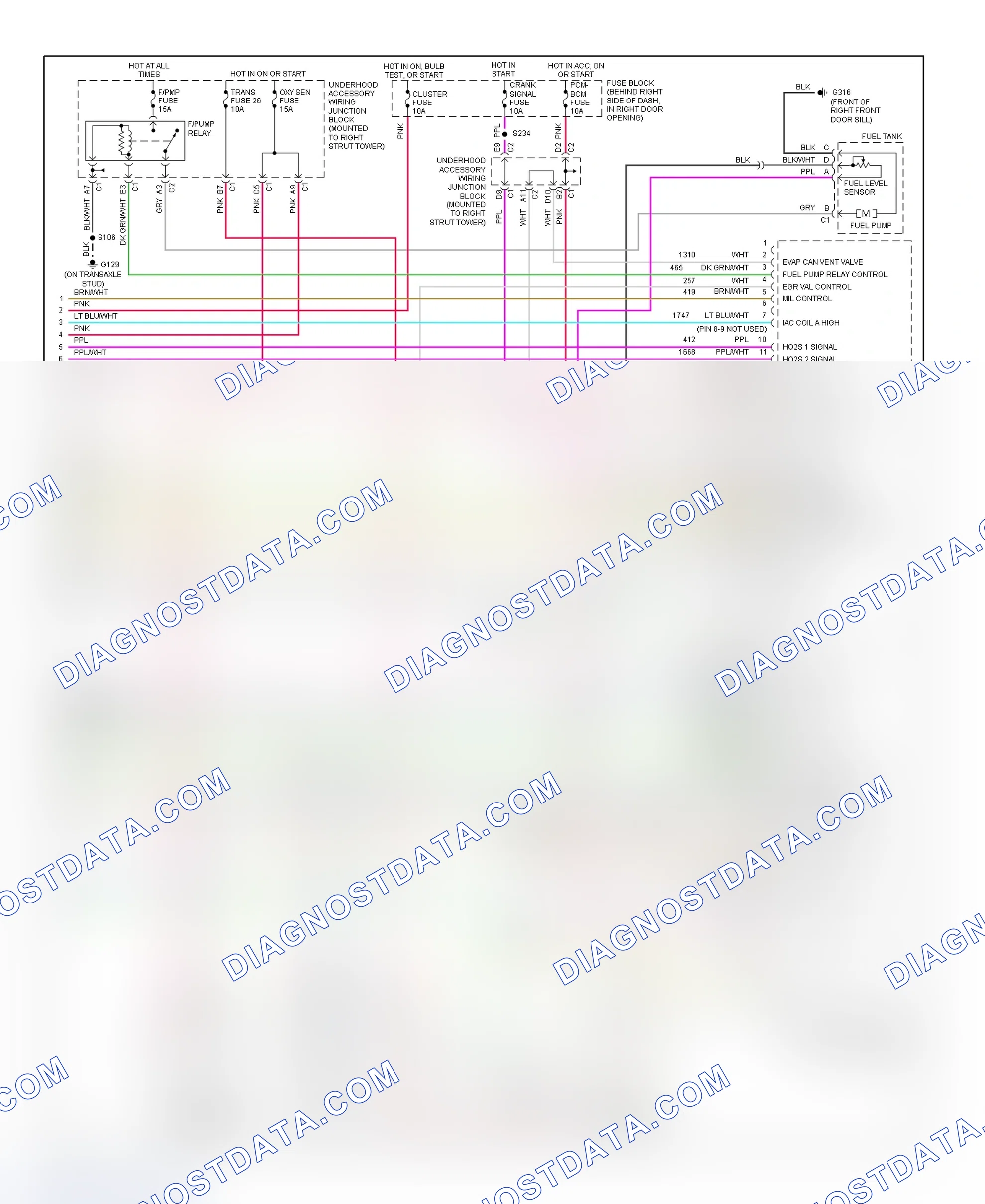 Scheme 129: PCM Wiring Diagram (Intrigue - 3.8L - 4 Of 4)