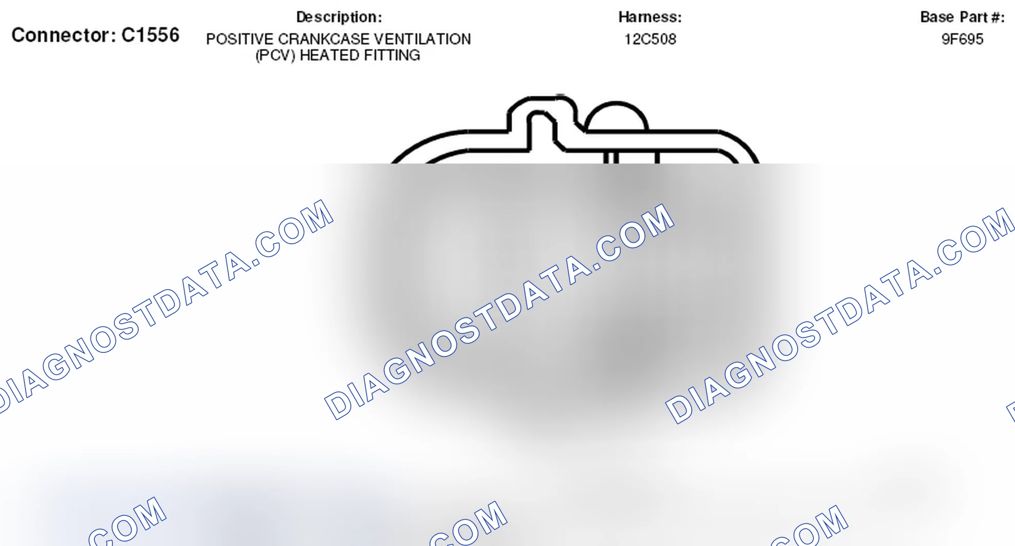 Scheme 221: Positive Crankcase Ventilation Heated Fitting Connector End View (C1556)