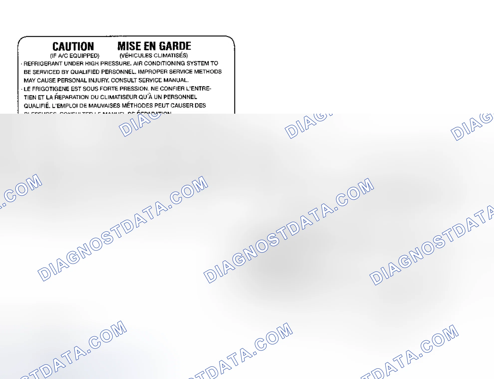 Scheme 18: Underhood A/C Specification Labels