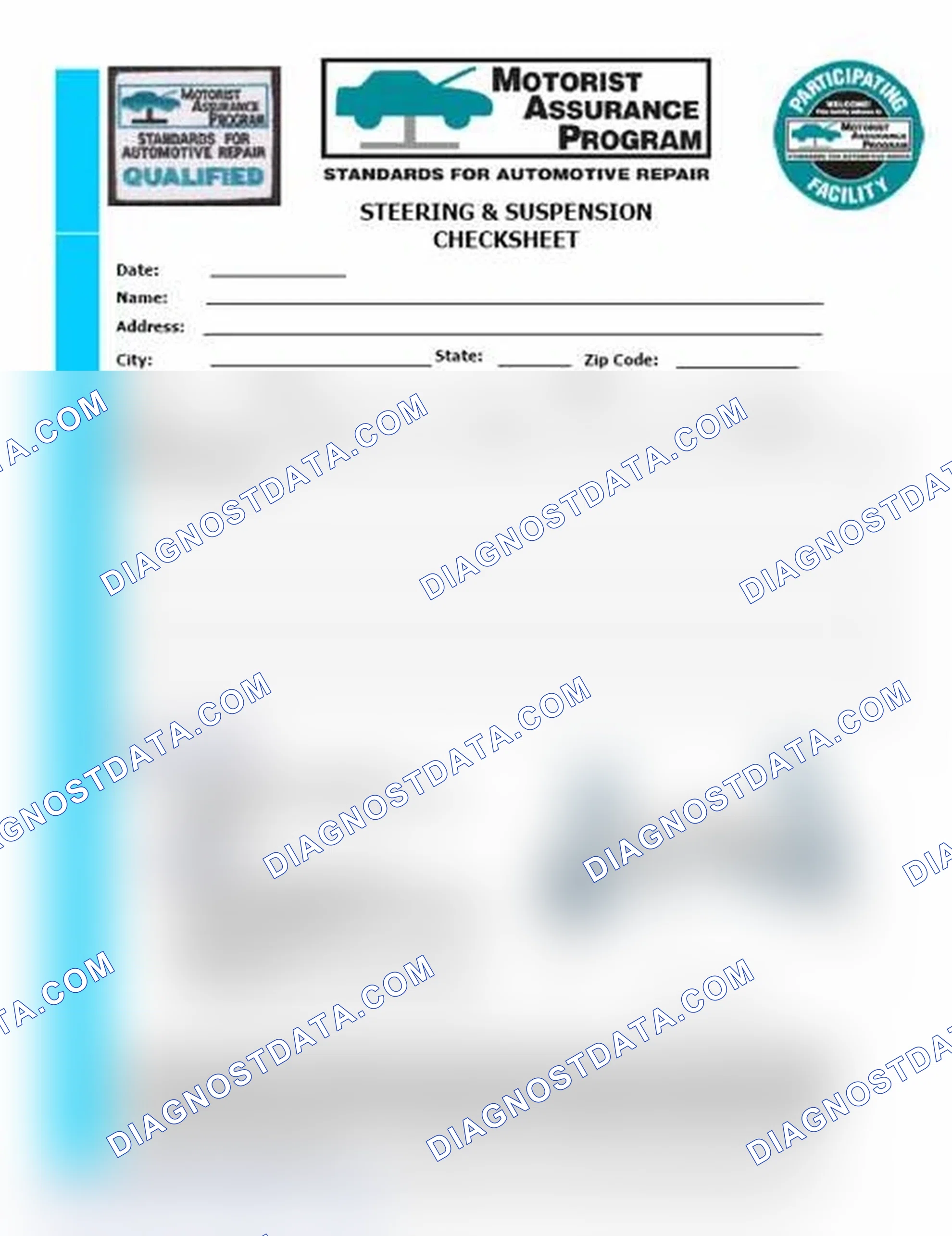 Scheme 11: Steering & Suspension Checksheet (1 Of 2)