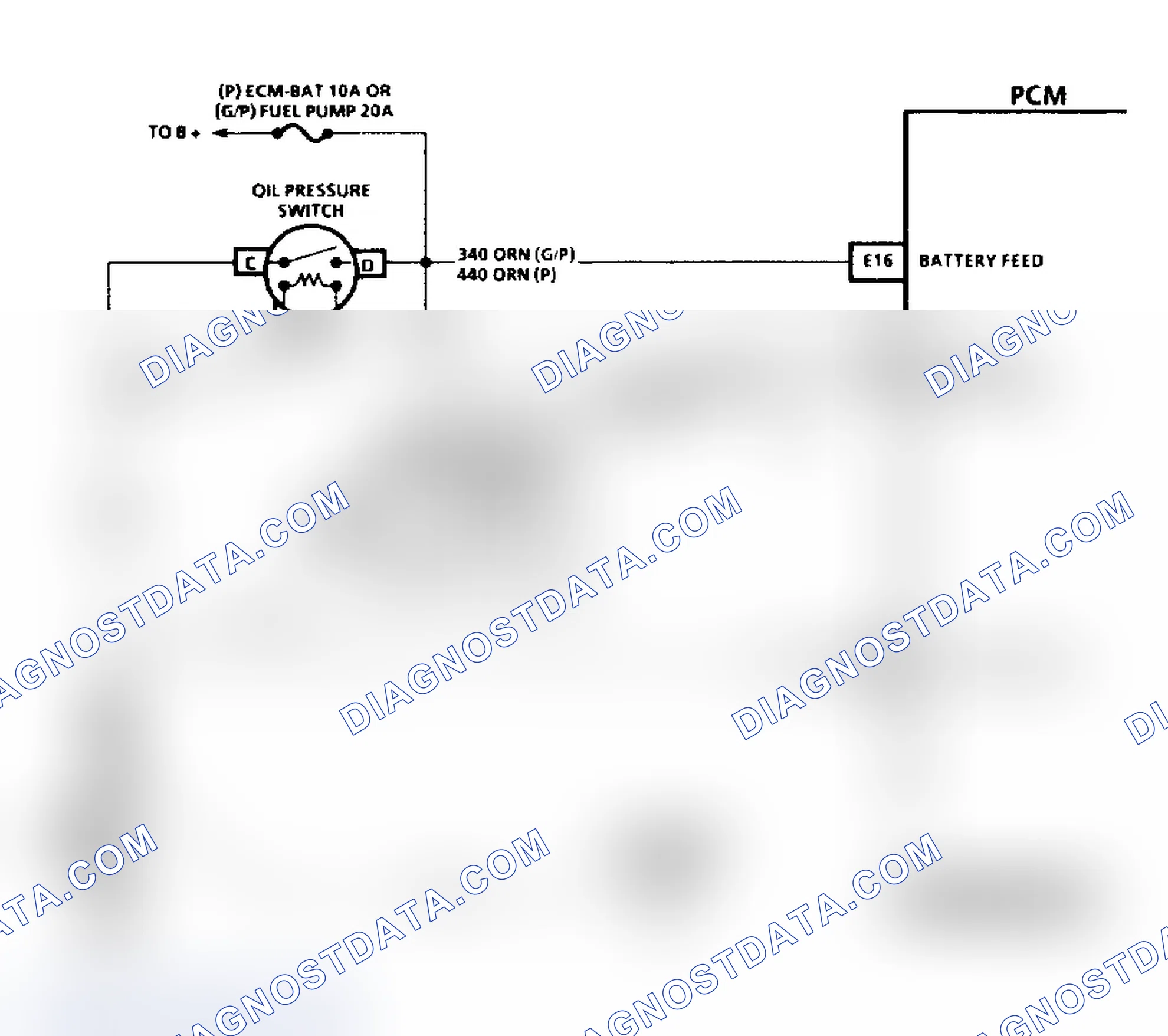 Scheme 377: Code 54 Schematic ("P" Series) Fuel Pump Circuit