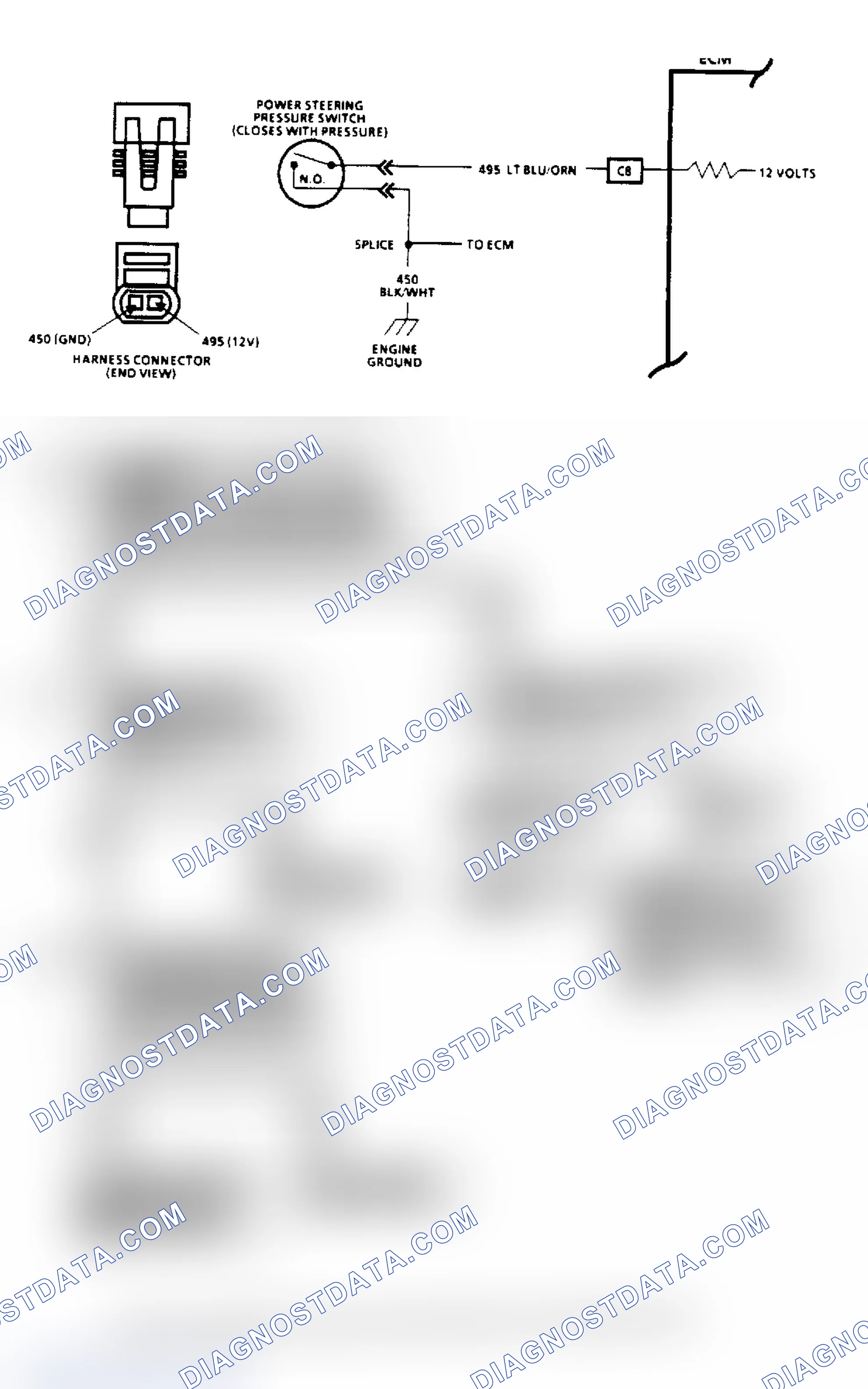 Scheme 90: Power Steering Pressure Switch (2.5L) - Flow Chart & Schematic