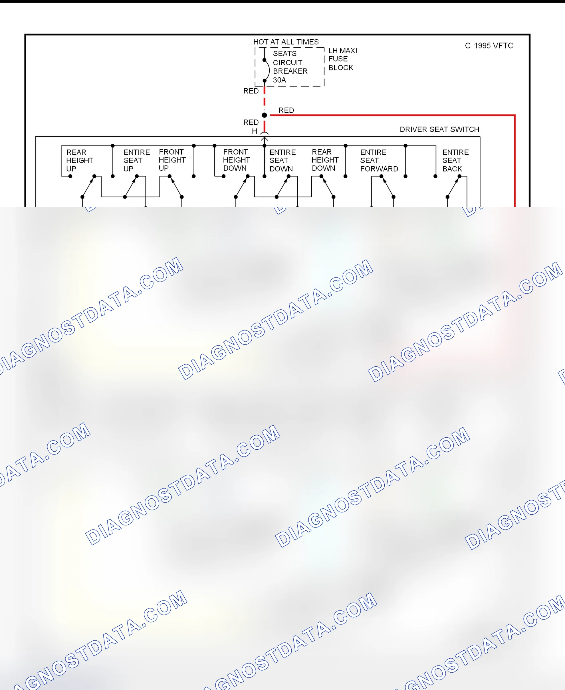 Scheme 7: Power Seats Wiring Diagram (Seville)