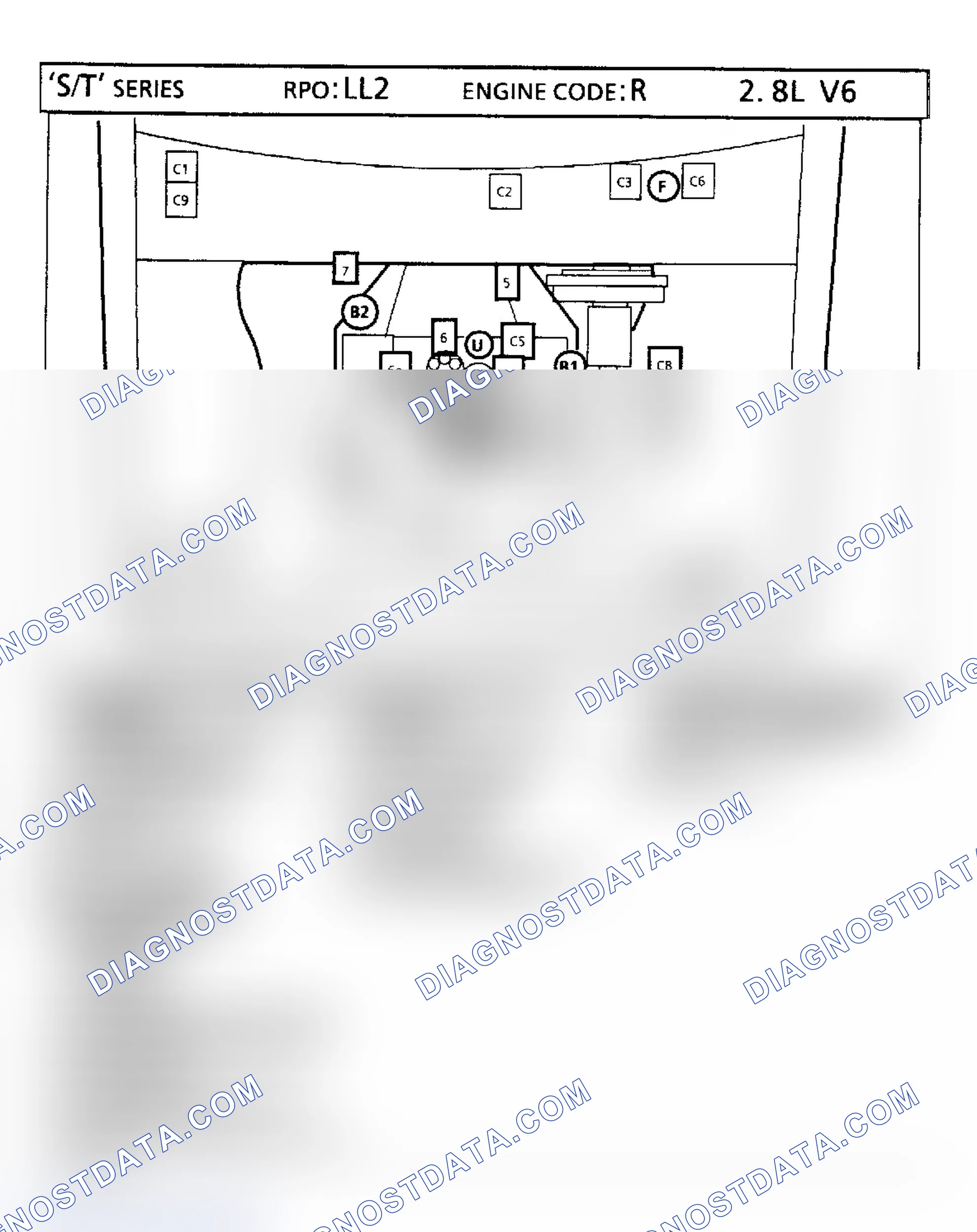 Scheme 100: 2.8L VIN "R" - "S/T" Series Truck Component Locations
