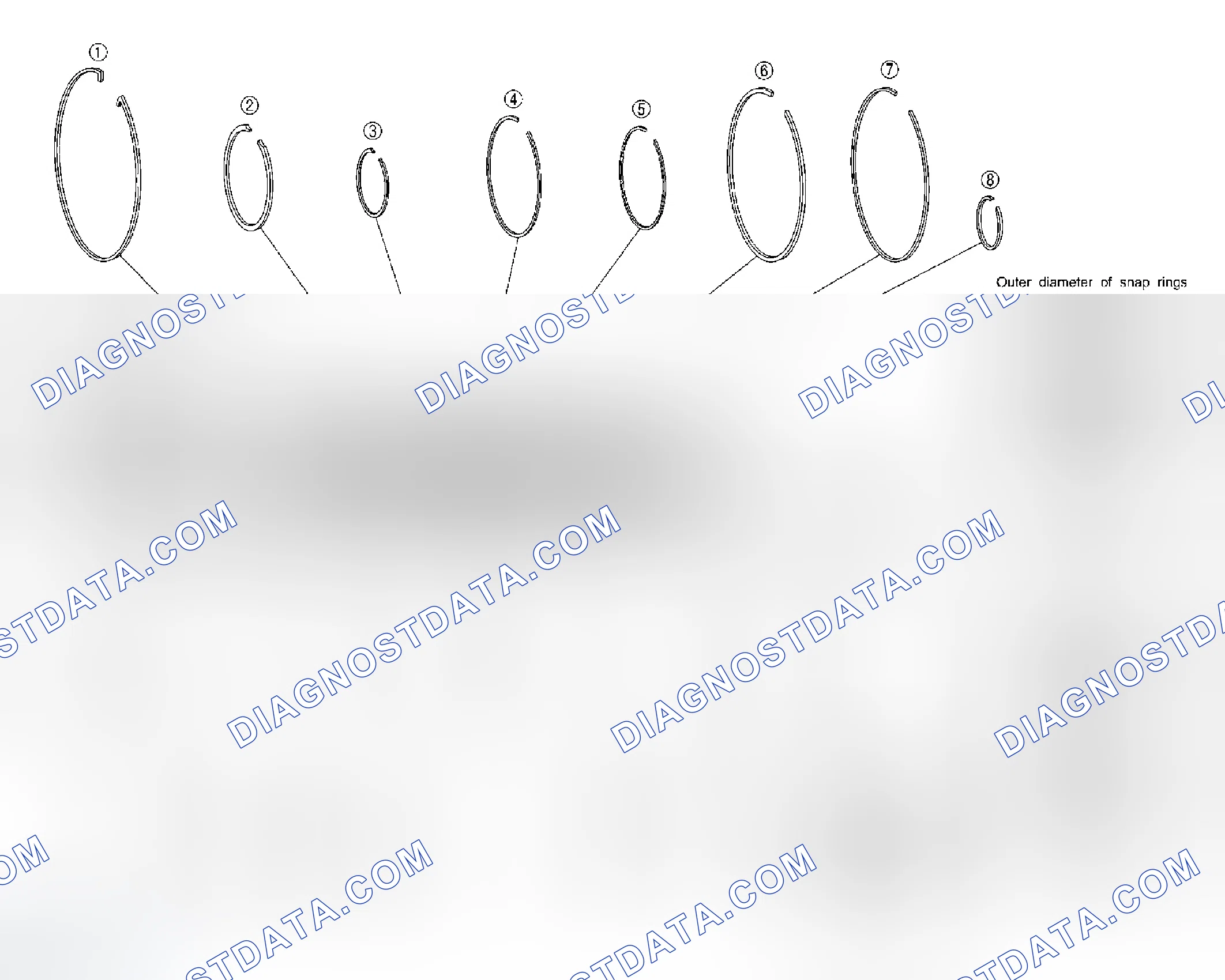 Scheme 365: Locations of Adjusting Shims, Needle Bearings, Thrust Washers and Snap Rings