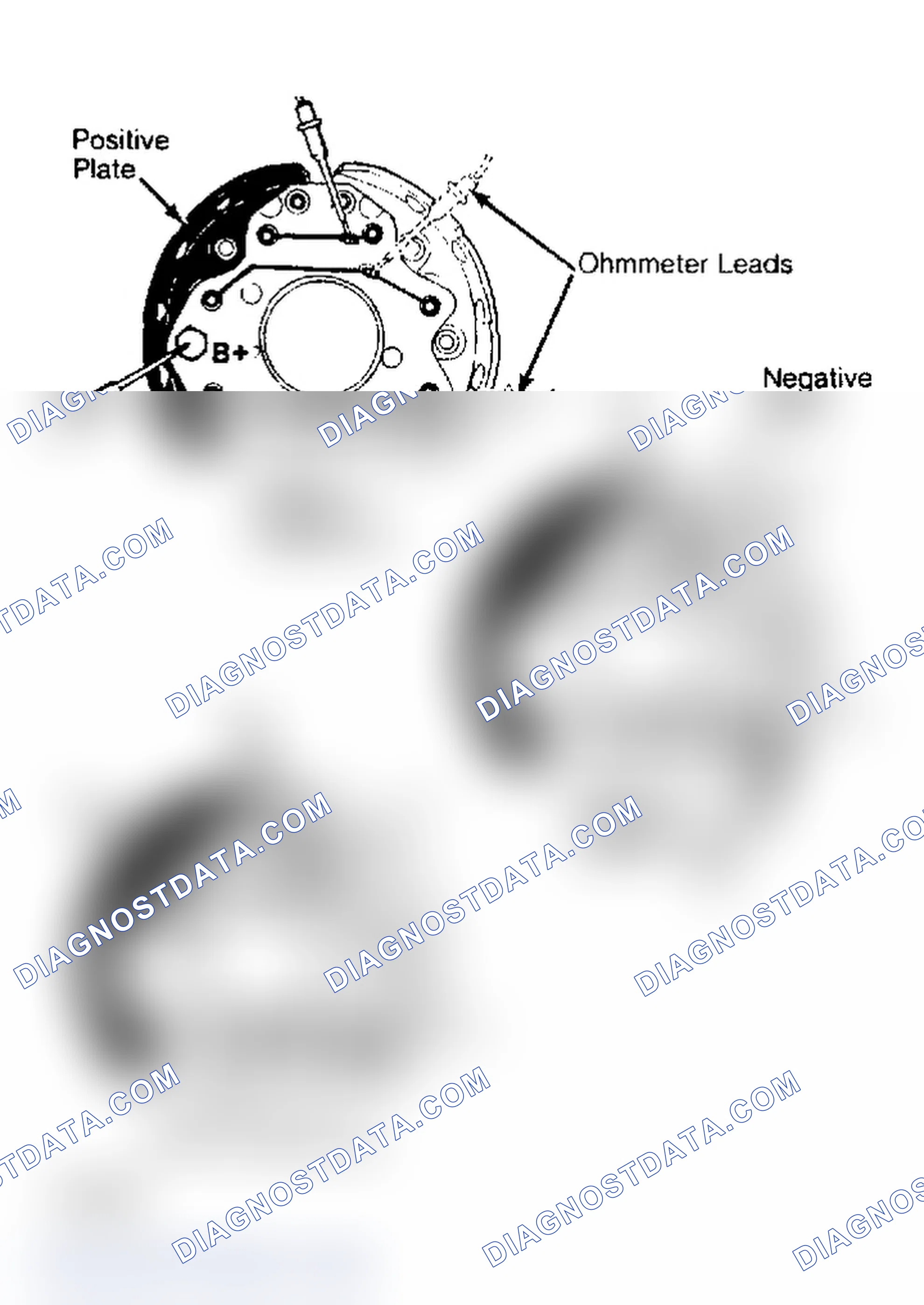 Scheme 4: Bosch Diode Assembly Test Diode assembly for 55 amp alternator shown; others are similar.