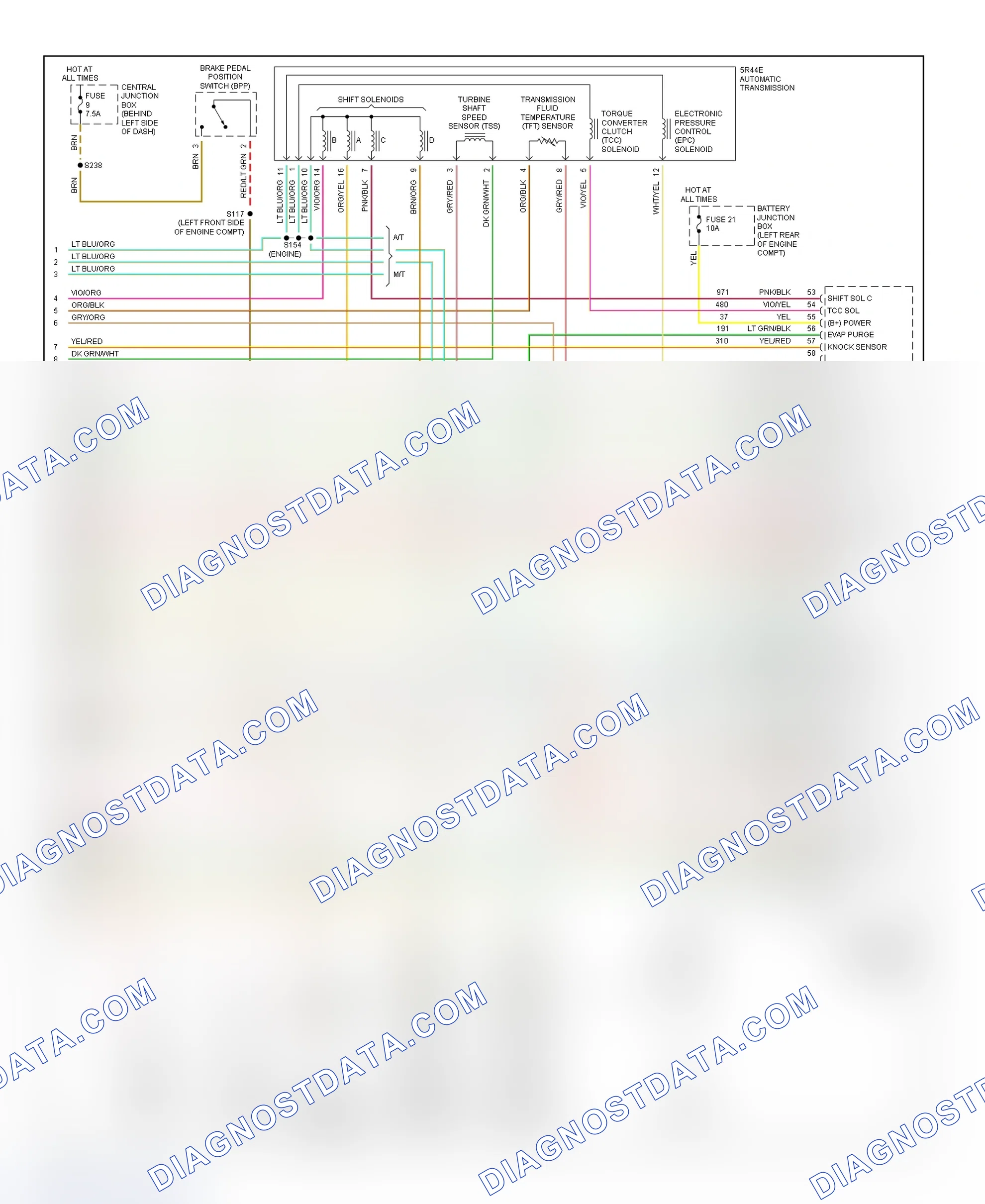 Scheme 153: PCM Wiring Diagram (Ranger - 2.3L - 4 Of 4)
