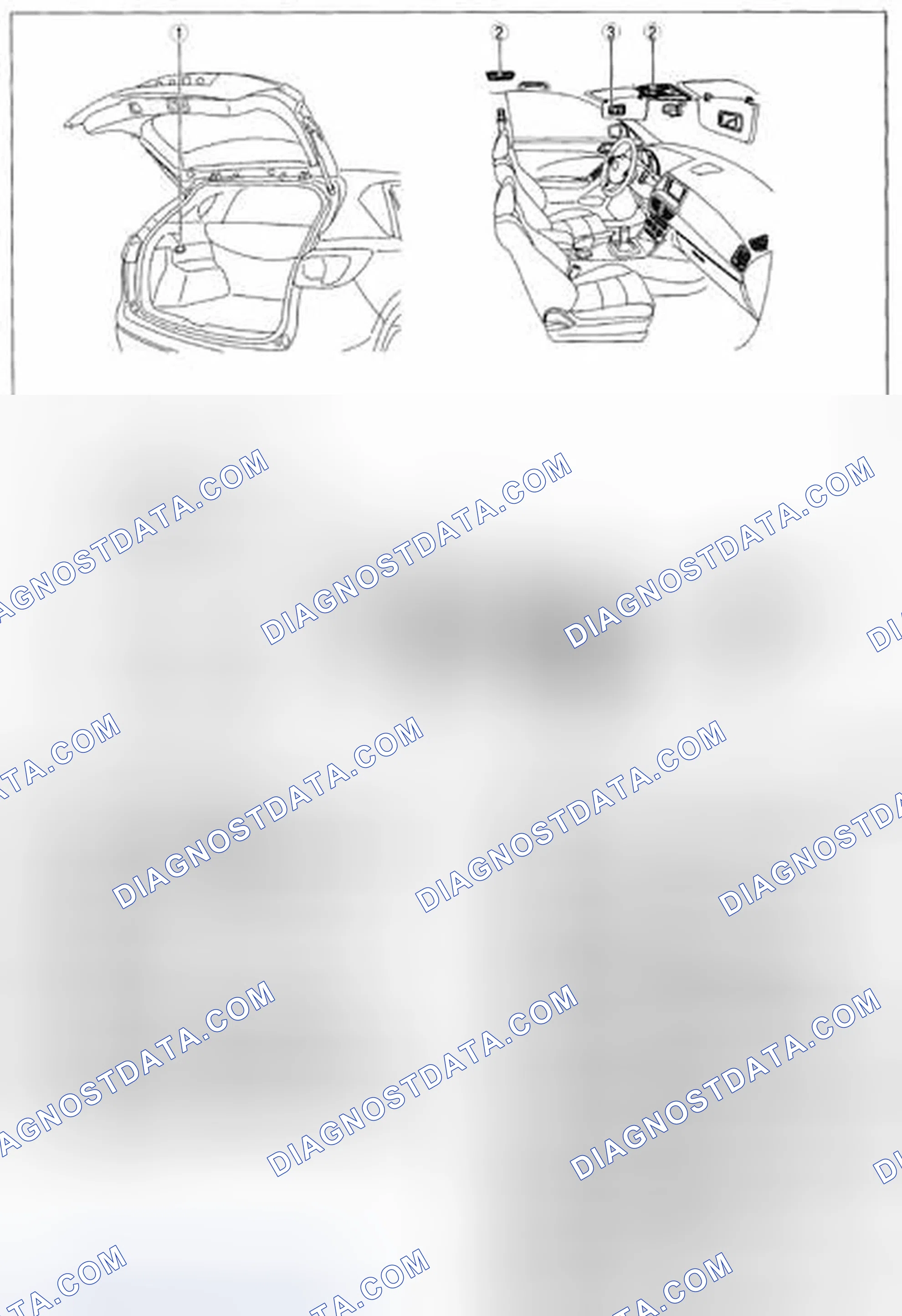 Fig. 3: Lighting Systems Components Location (Interior)