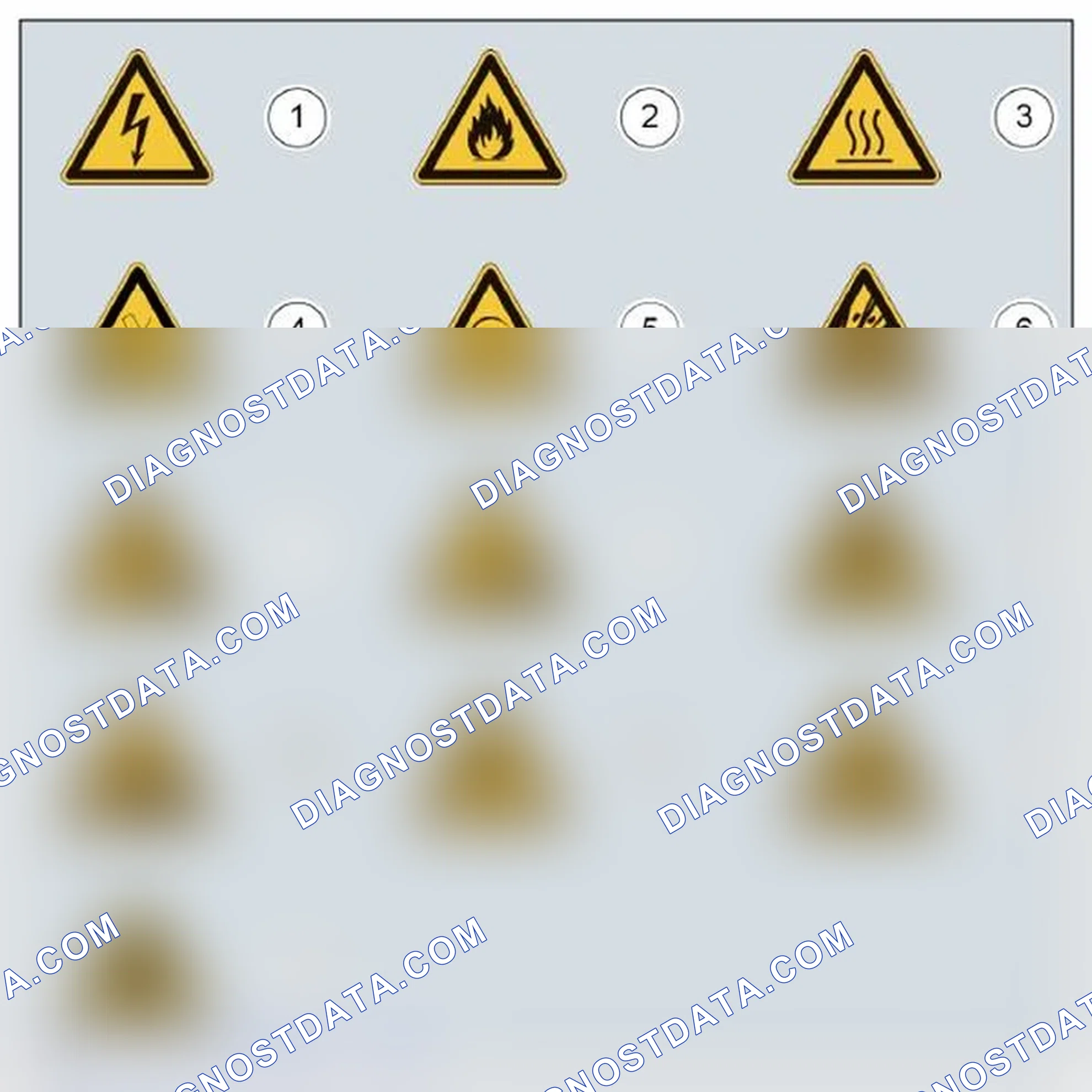 Scheme 19: Warning Symbols - Health and Safety Warnings and Component damage