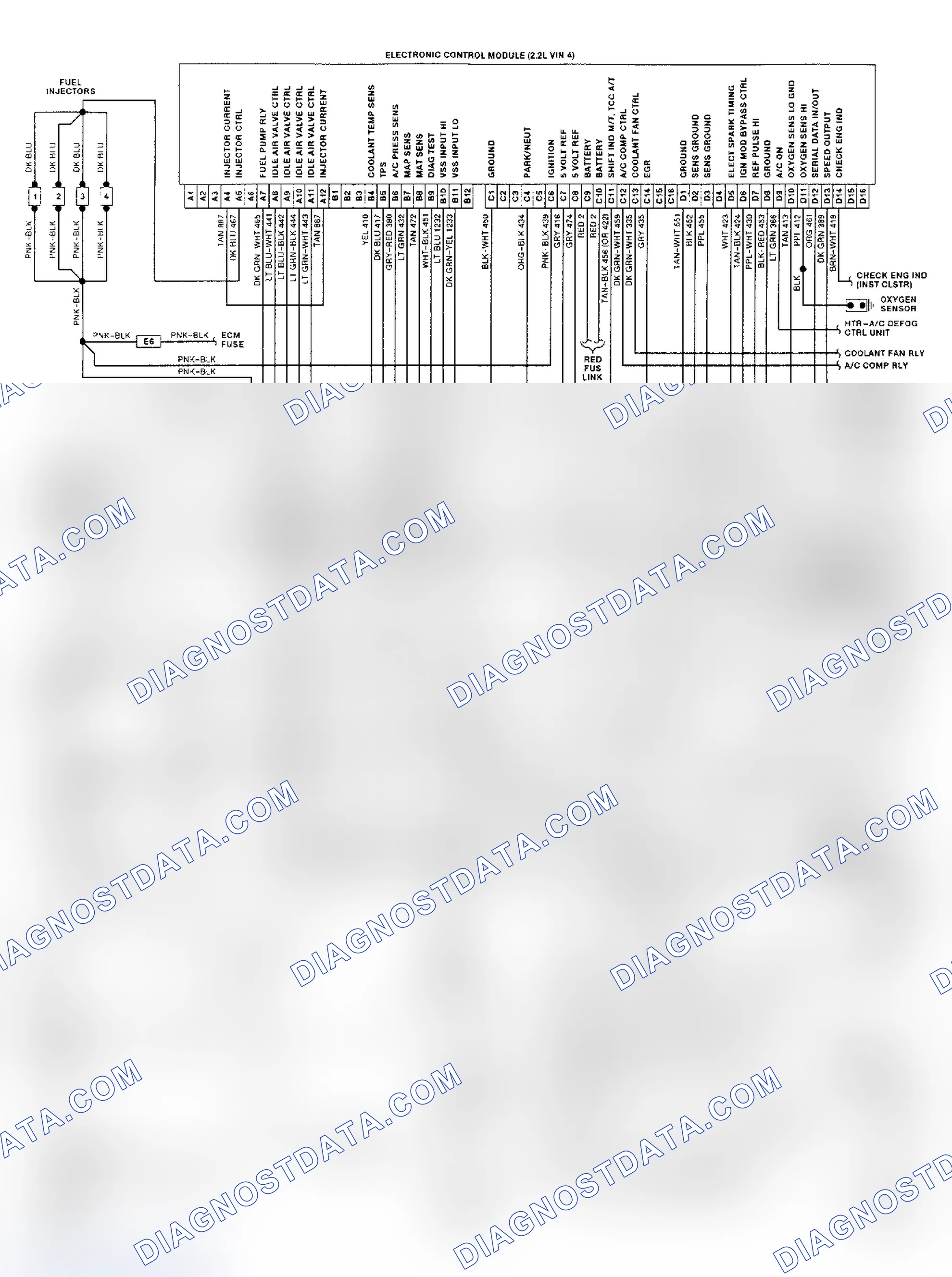 Scheme 7: 2.2L (VIN 4) ECM Wiring Diagram (Cavalier)