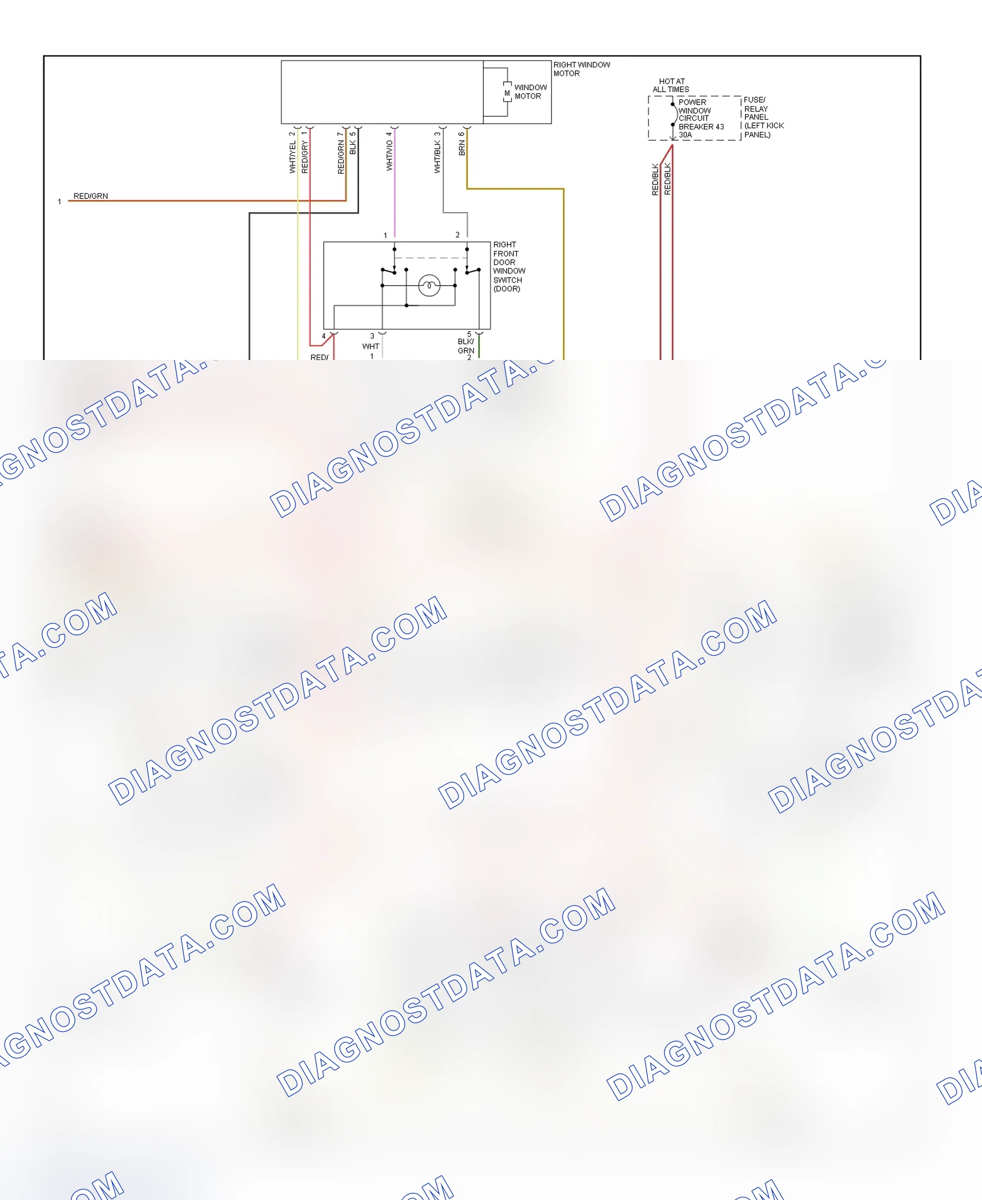 Scheme 5: Power Window System Wiring Diagram (2 Of 2)