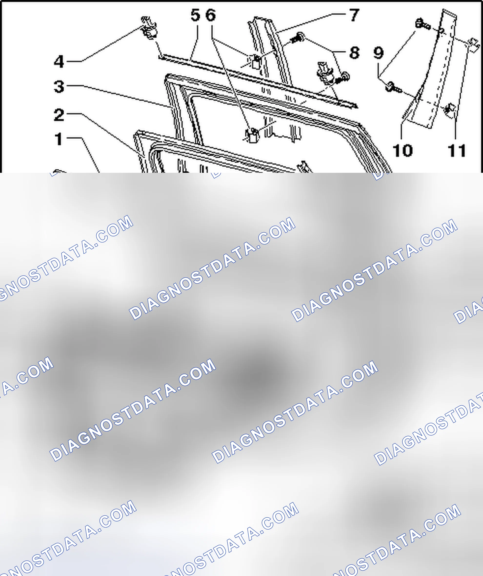Scheme 3: REAR DOOR WINDOW ASSEMBLY OVERVIEW, WAGON