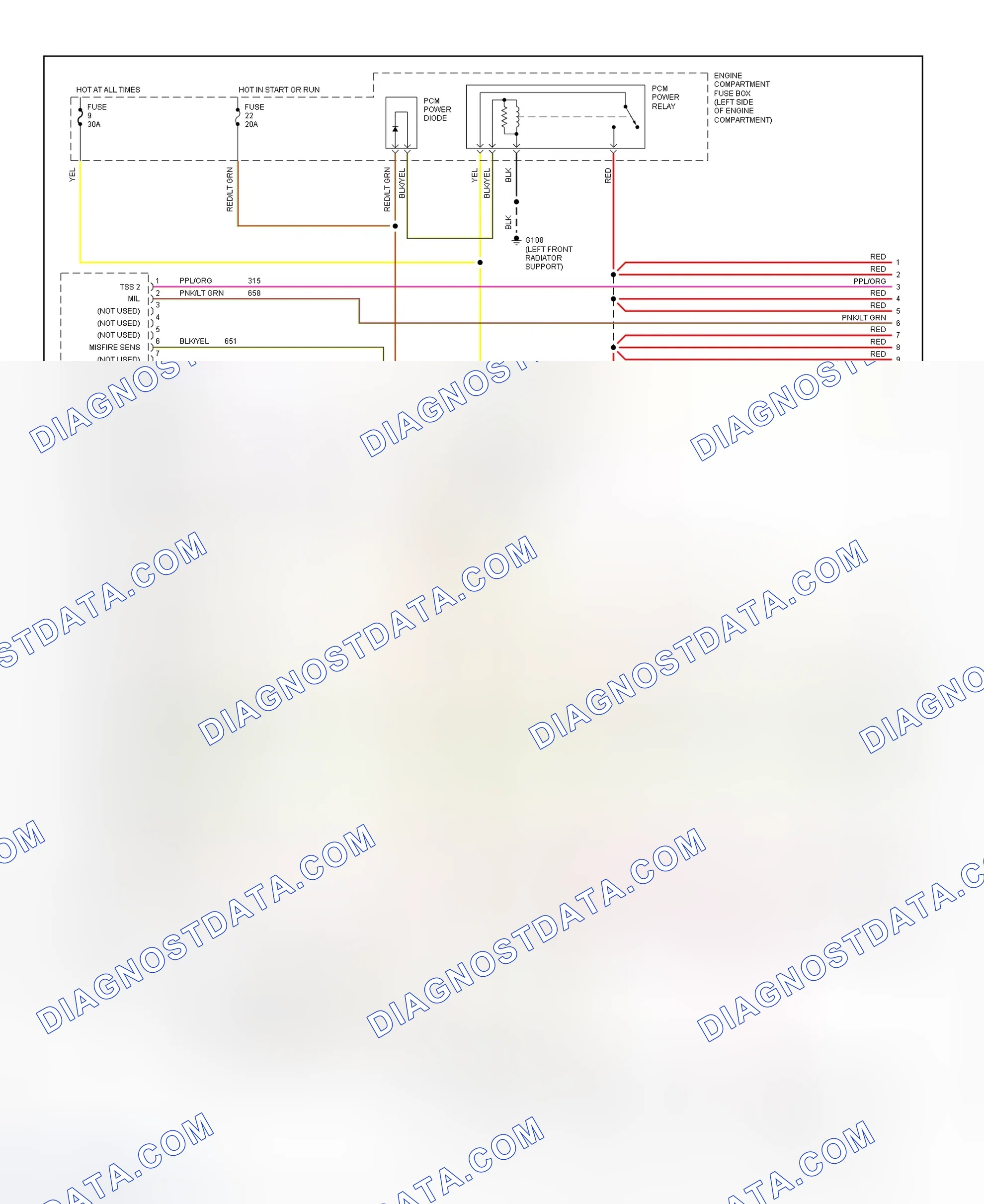 Scheme 296: 5.8L PCM Wiring Diagram (EEC-V - 1 Of 4)