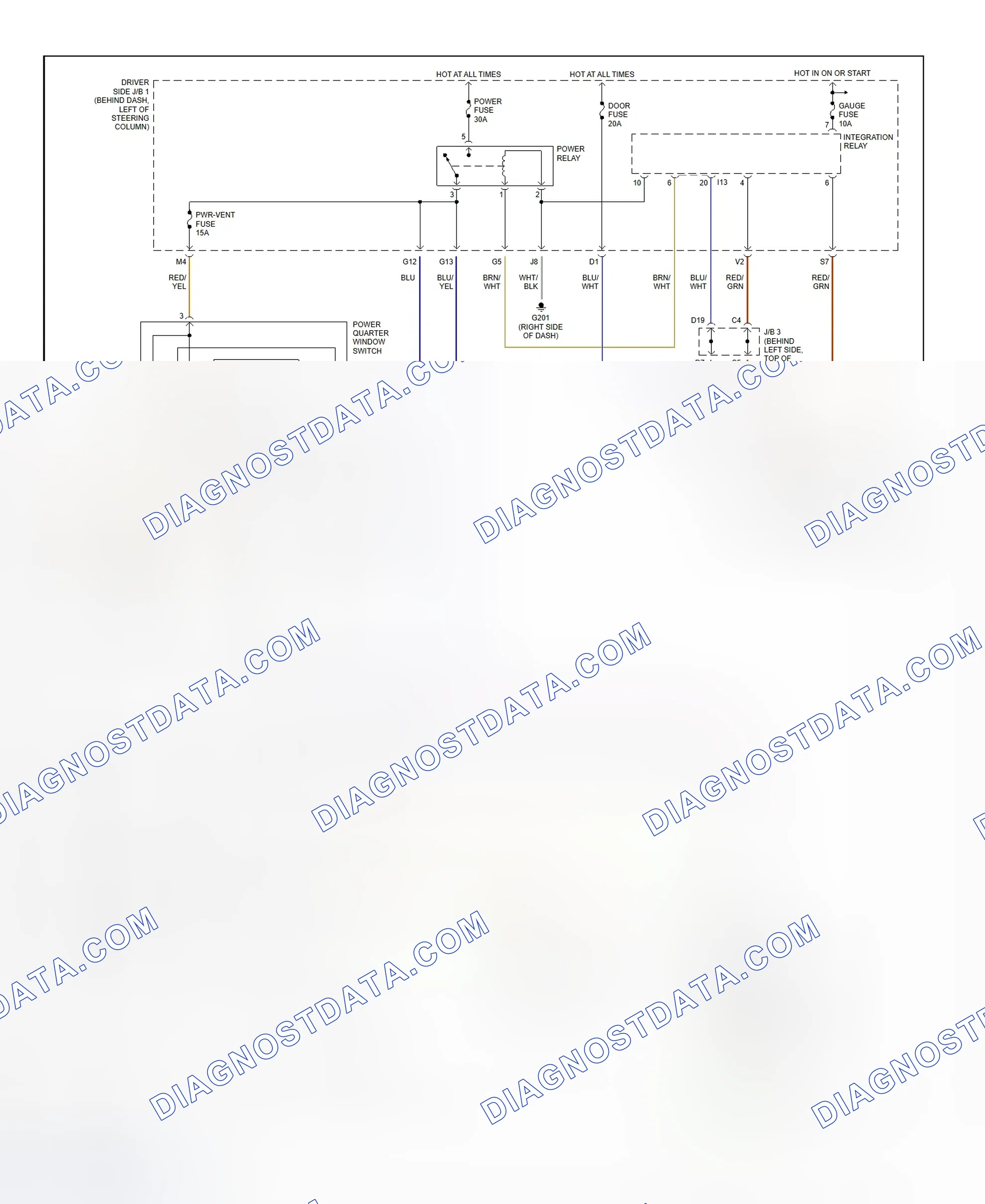 Scheme 5: Power Window System Wiring Diagram (Sienna)