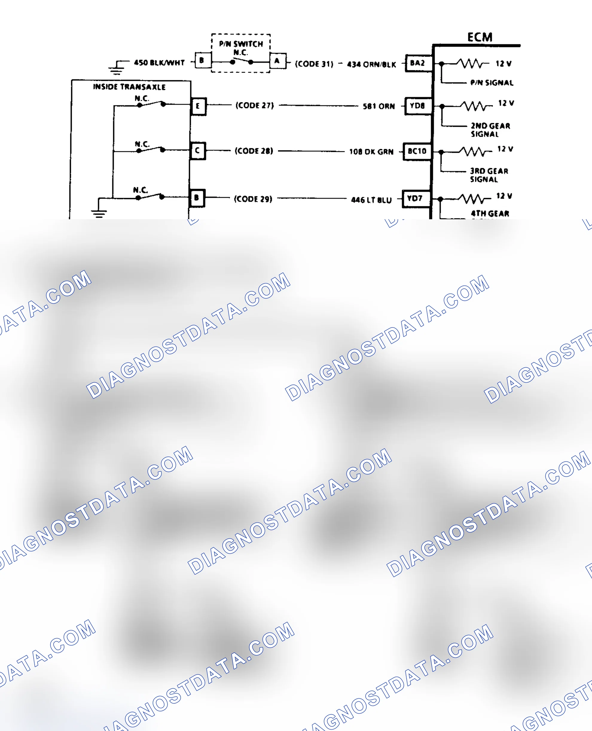 Scheme 556: Code 31, Park/Neutral Switch Circuit