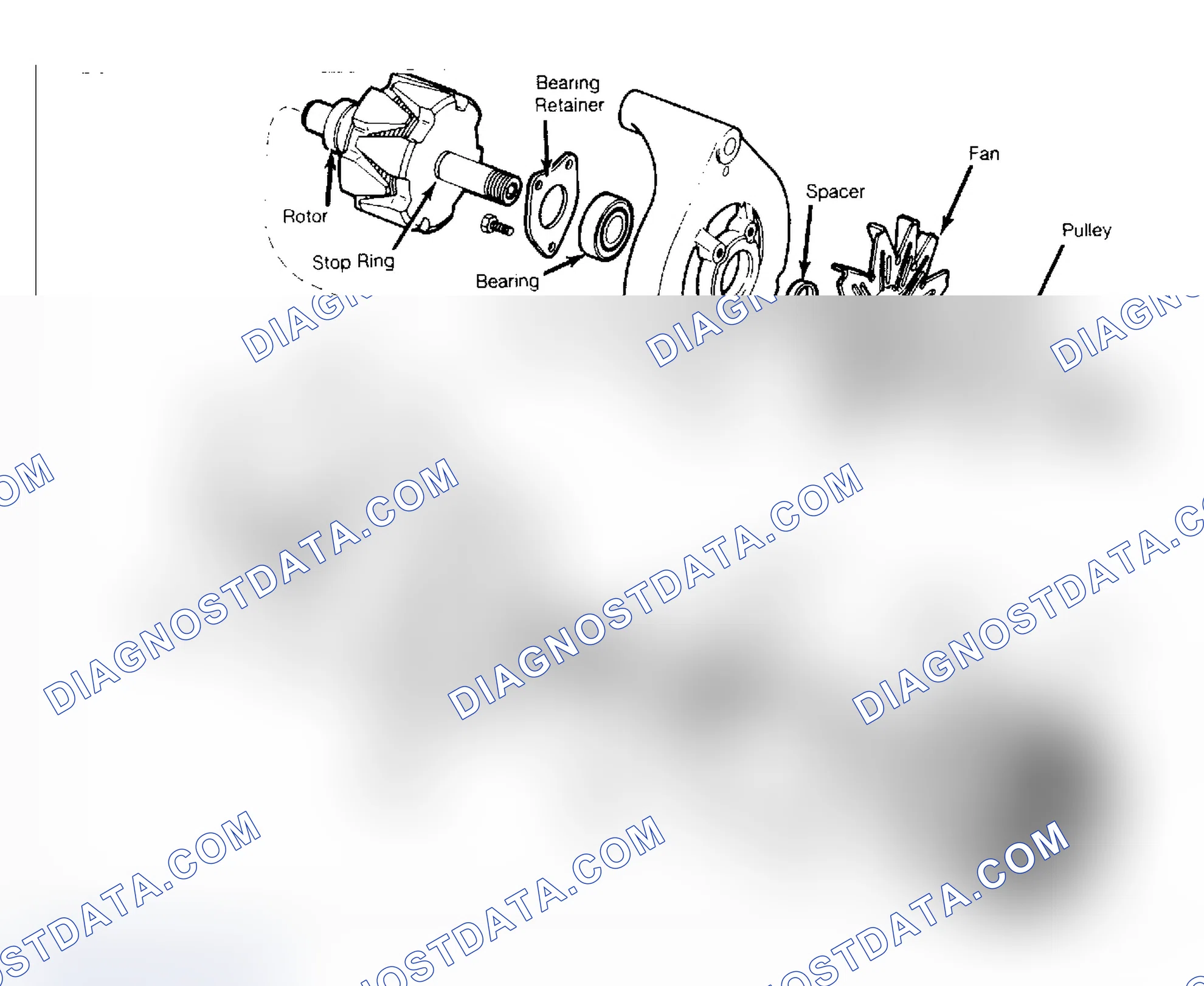 Scheme 5: Exploded View of Rear Terminal Alternator Assembly