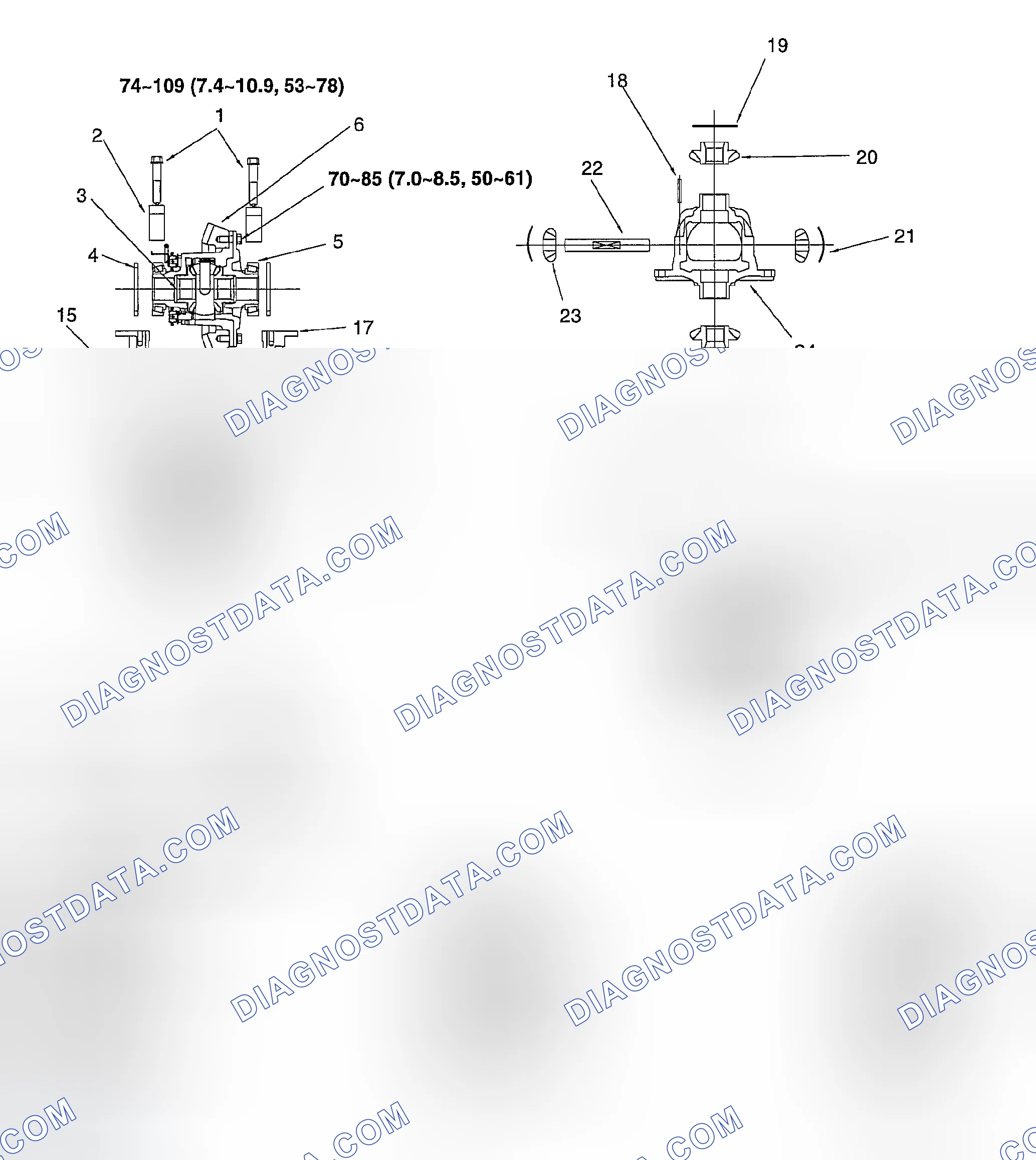 Scheme 55: FRONT DIFFERENTIAL COMPONENTS
