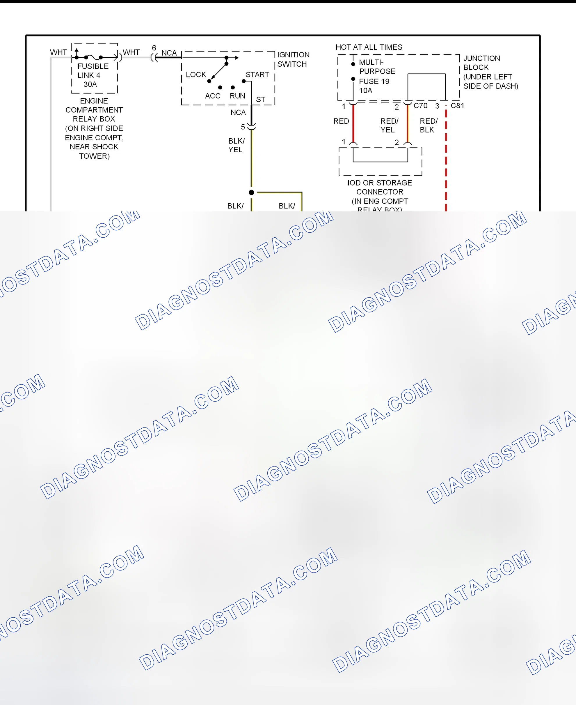 Scheme 14: Starting System Wiring Diagram (3000GT - M/T With Anti-Theft)