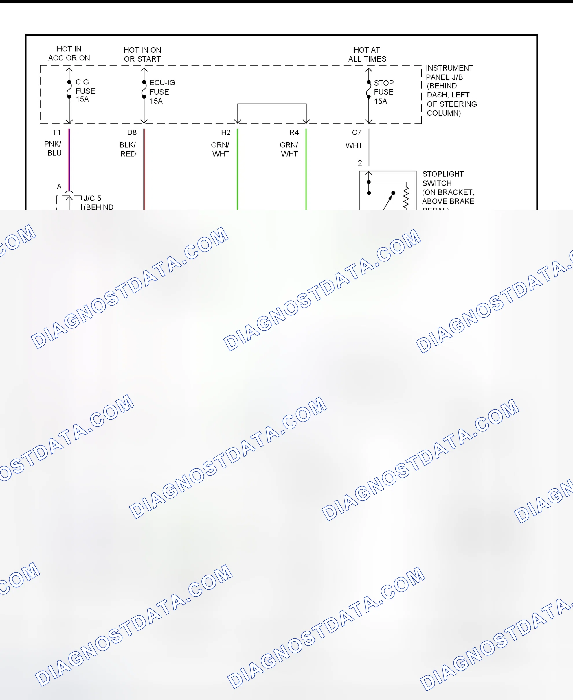 Scheme 298: Shift Interlock System Wiring Diagram (2001 - Toyota Camry 2.2L CNG)