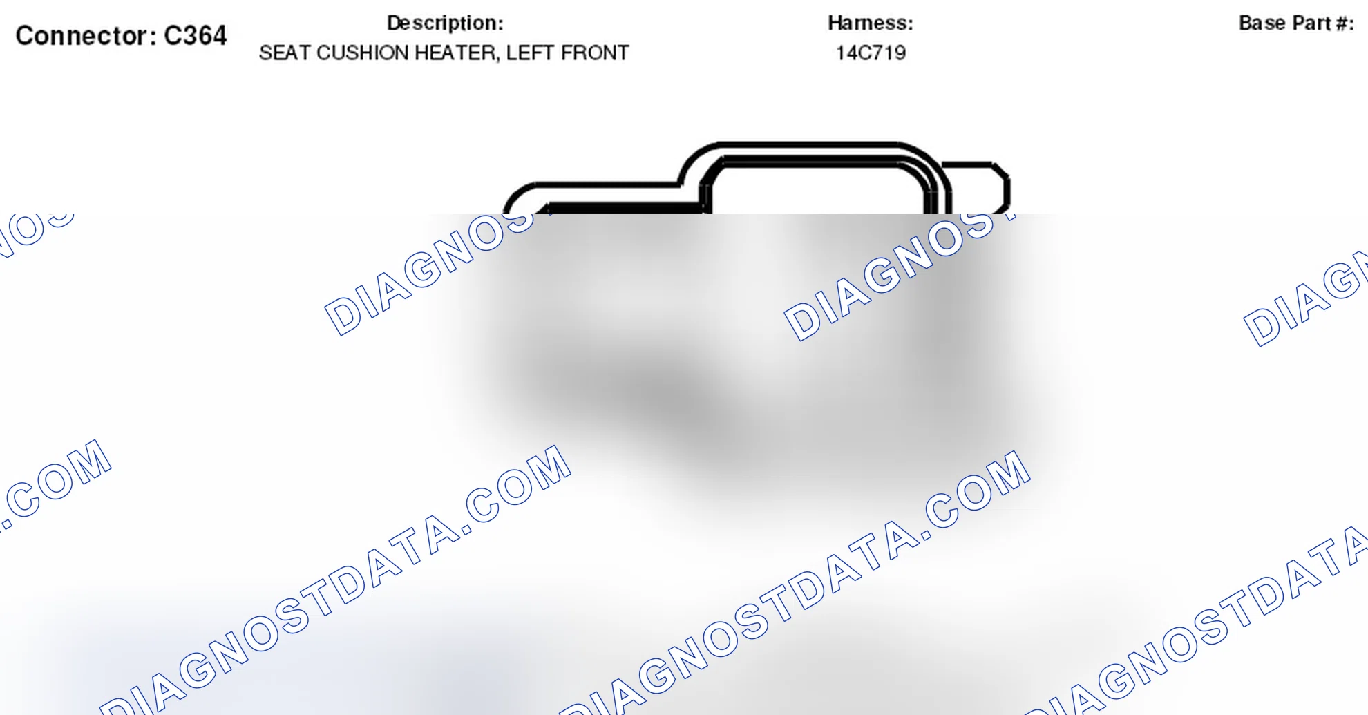 Scheme 154: Left Front Seat Cushion Heater Connector End View (C364)