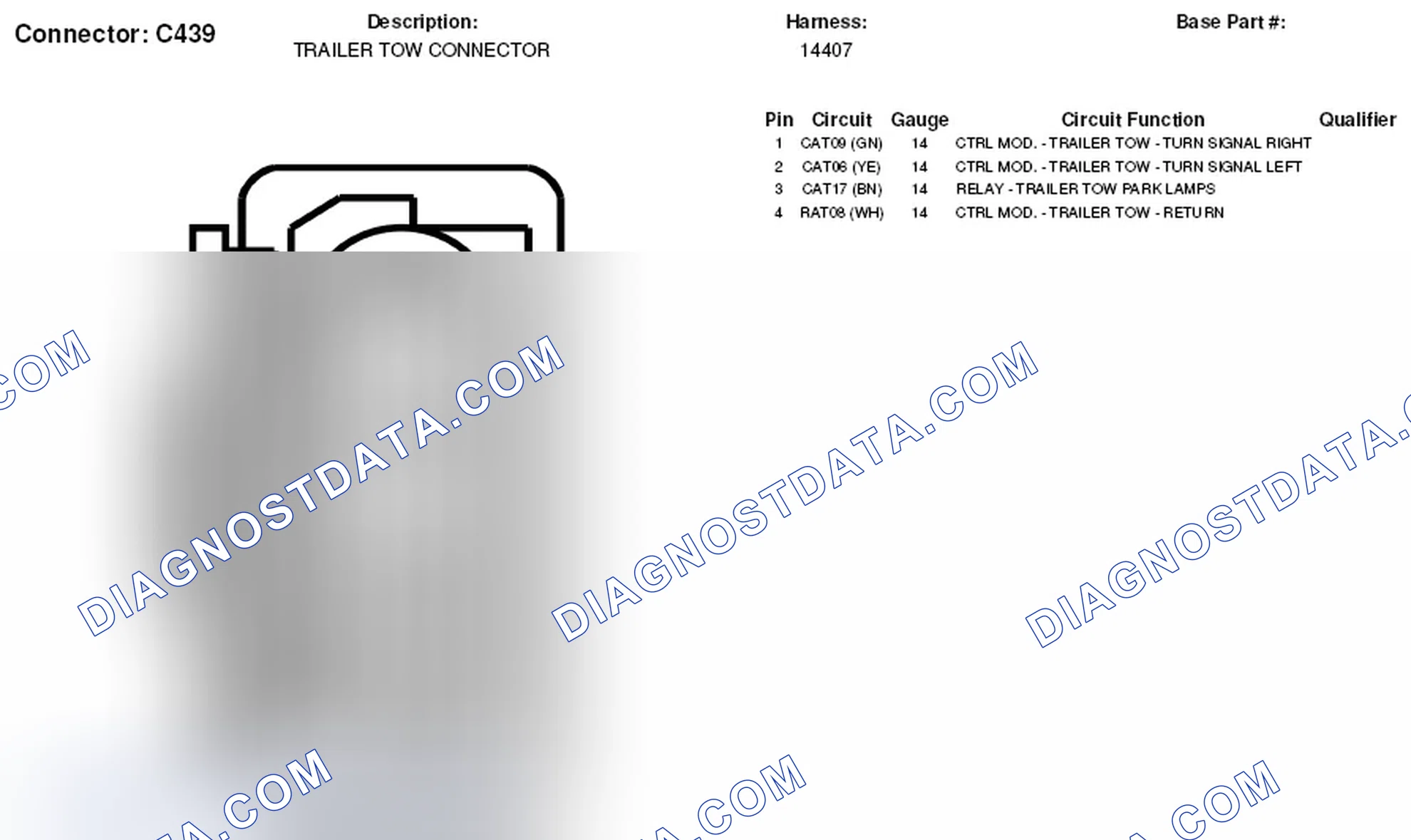 Scheme 181: Trailer Tow Connector End View (C439)