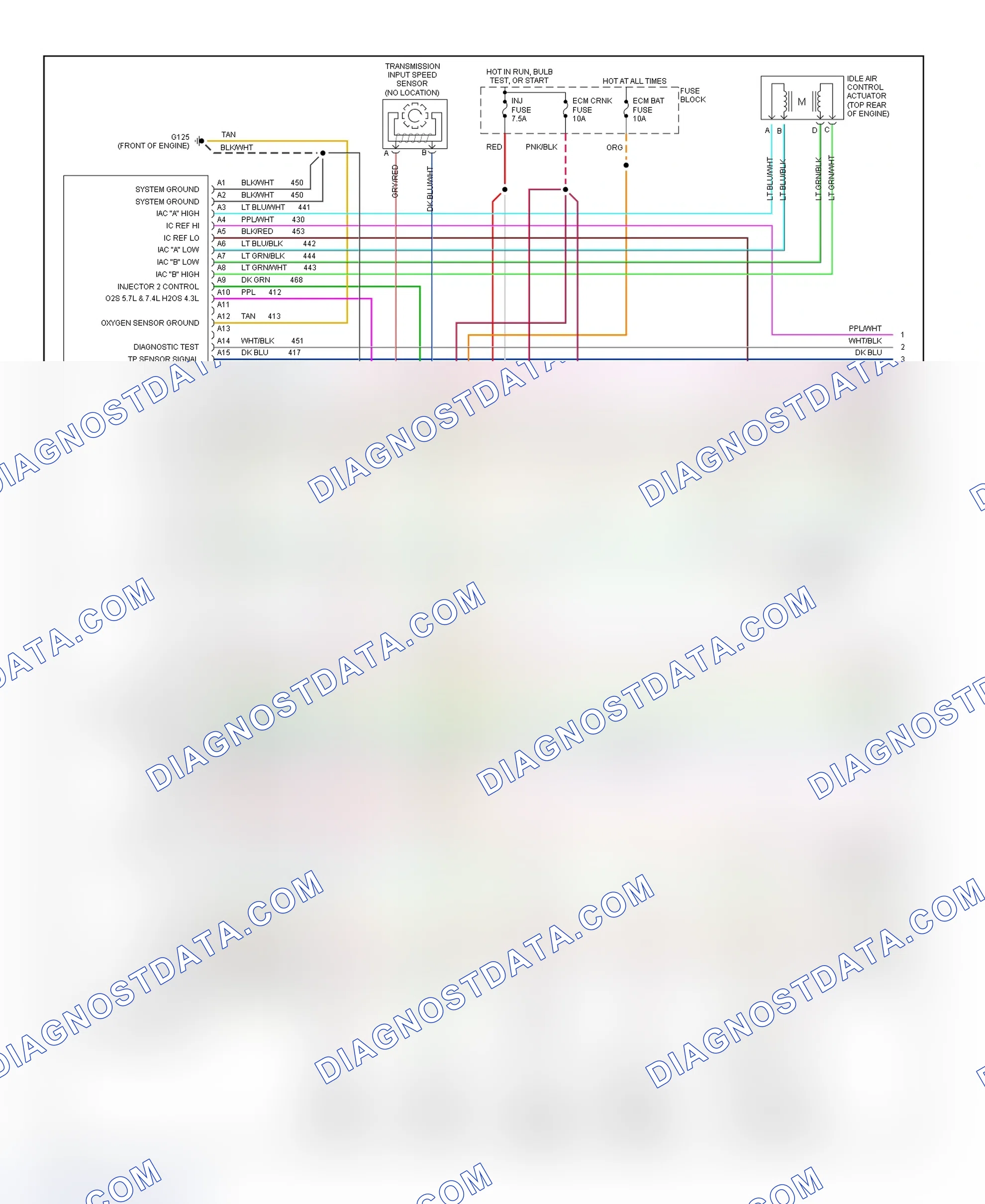 Scheme 385: Wiring Diagram ("P" Series - Commercial & Motorhome - 7.4L With 4L80-E - 1 Of 3)