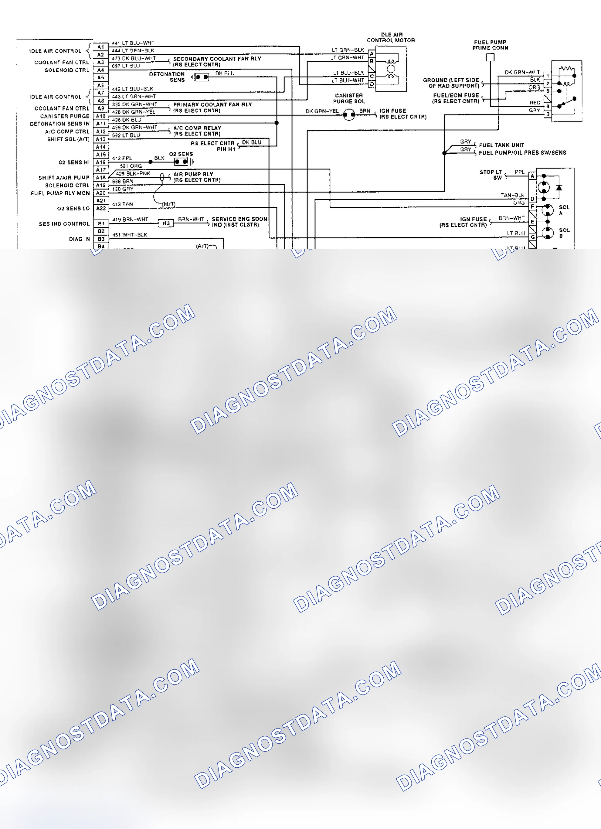 Scheme 84: ECM Wiring Diagram (3.4L VIN X - Cutlass Supreme, Grand Prix & Lumina)