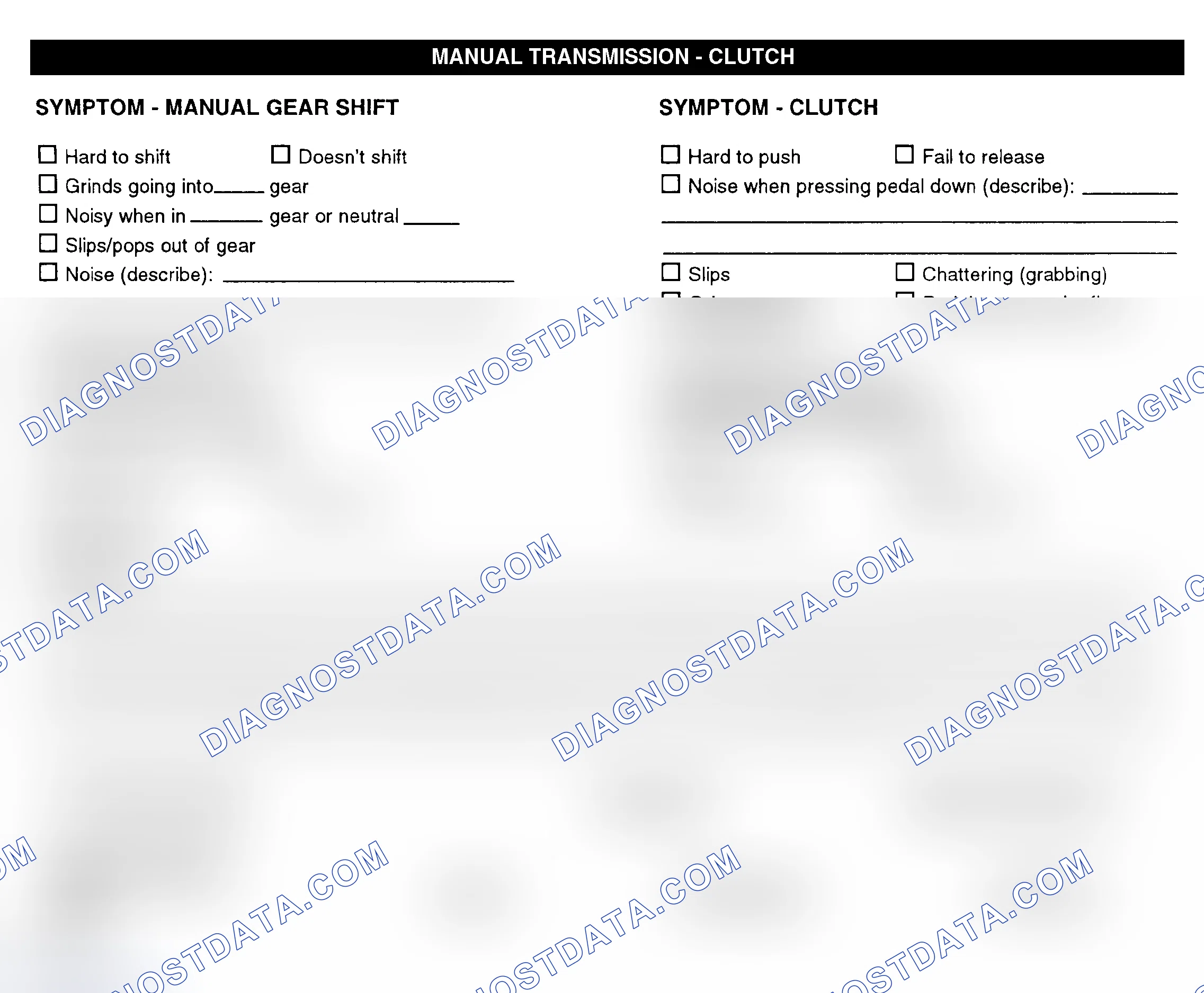 Scheme 10: Manual Transmission & Clutch