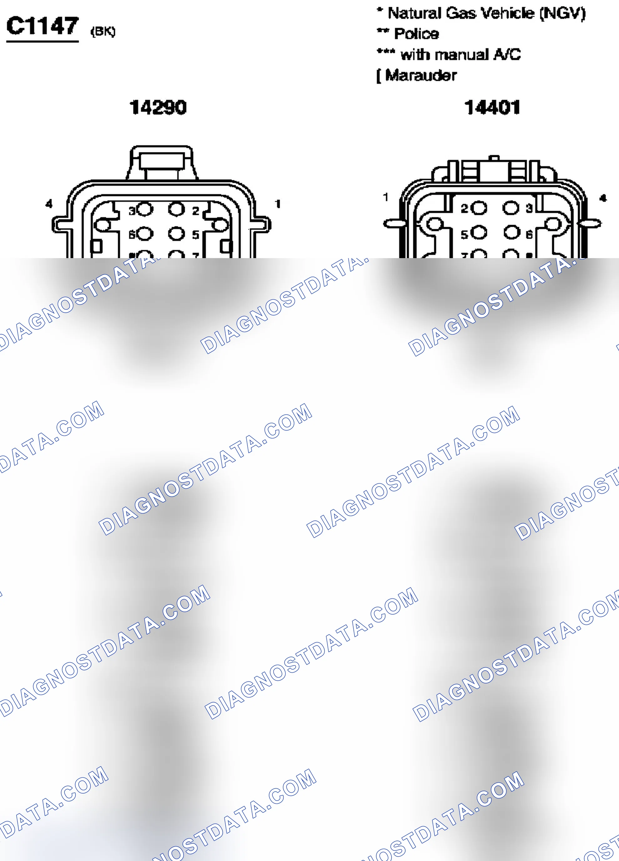 Scheme 268: Identifying Connectors C1147, C1148, C1168 & C1179