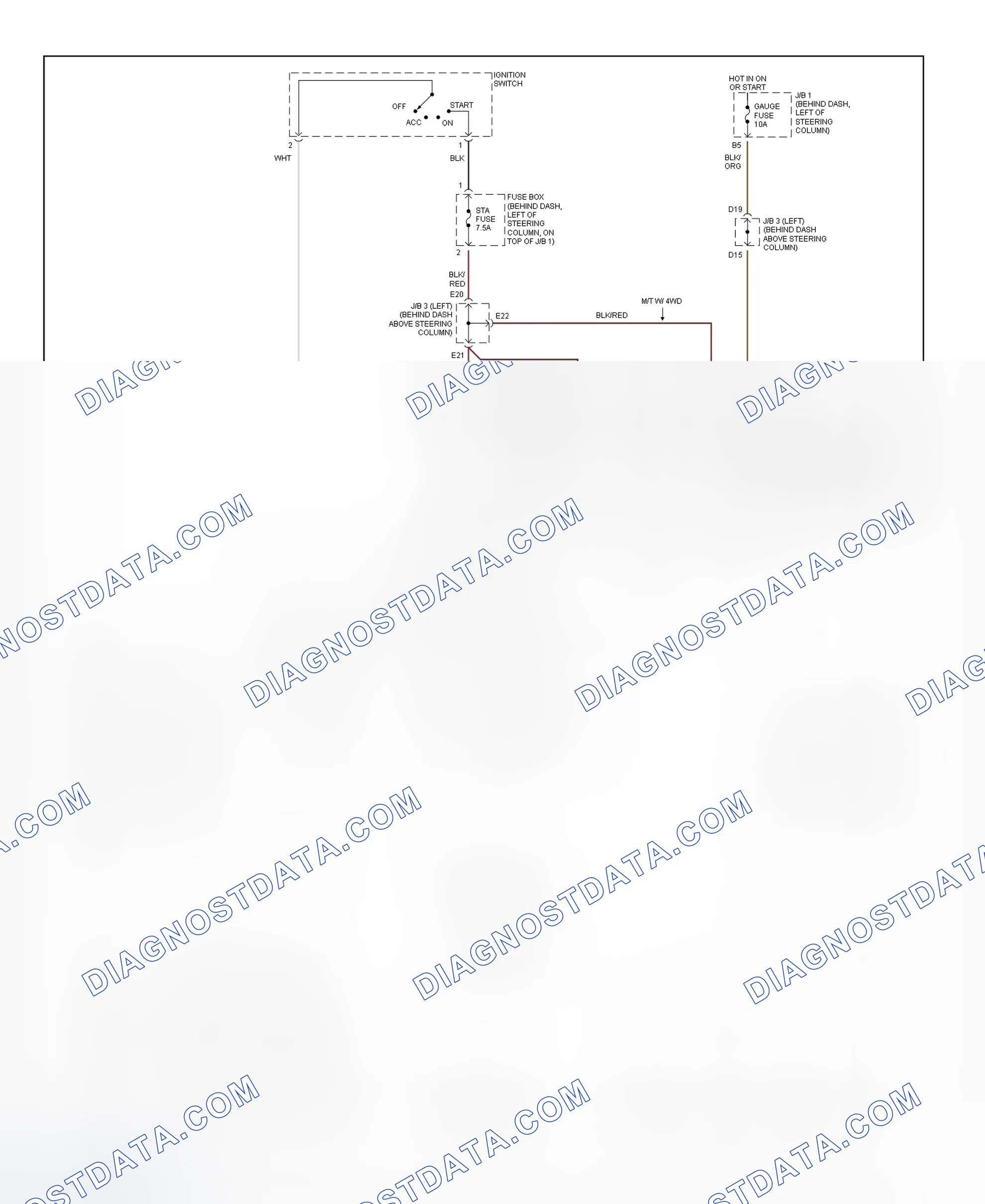 Fig. 30: Starting System Wiring Diagram (Tacoma)