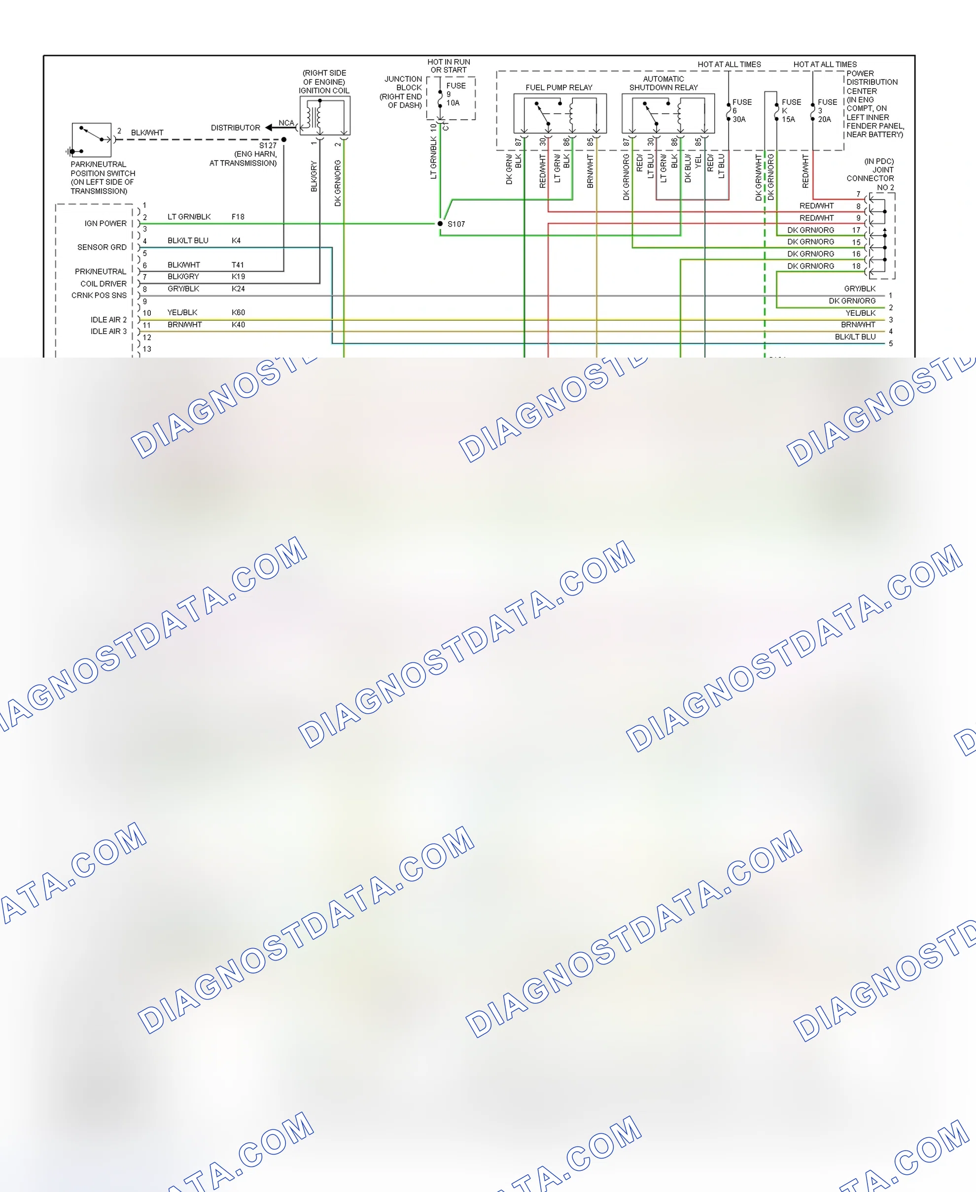 Scheme 43: PCM Wiring Diagram (Ram Pickup - 3.9L, 5.2L & 5.9L - 1 Of 3)