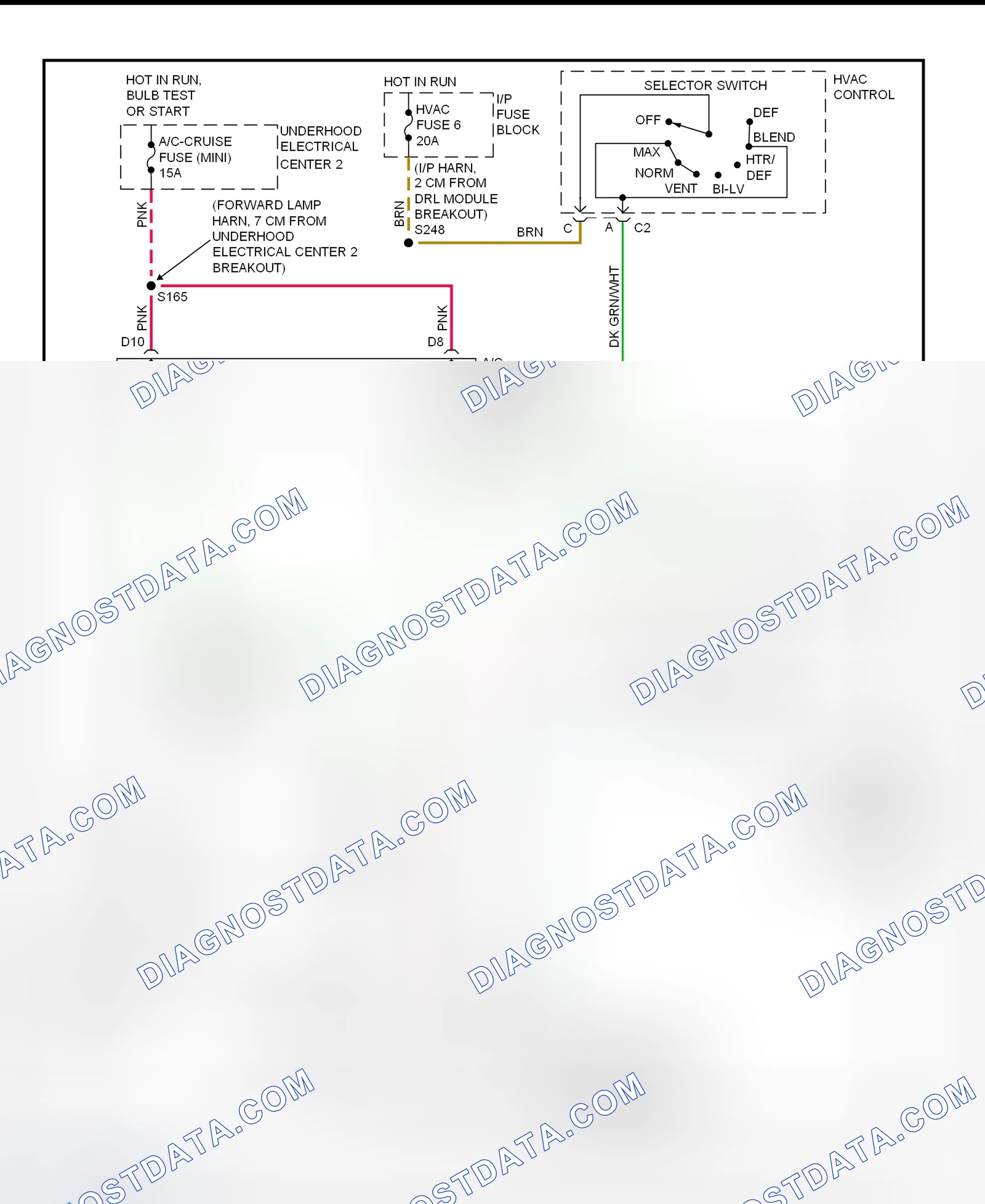 Scheme 7: A/C Compressor Clutch Control Circuit Wiring Diagram (Camaro & Firebird - With 5.7L VIN G Engine)