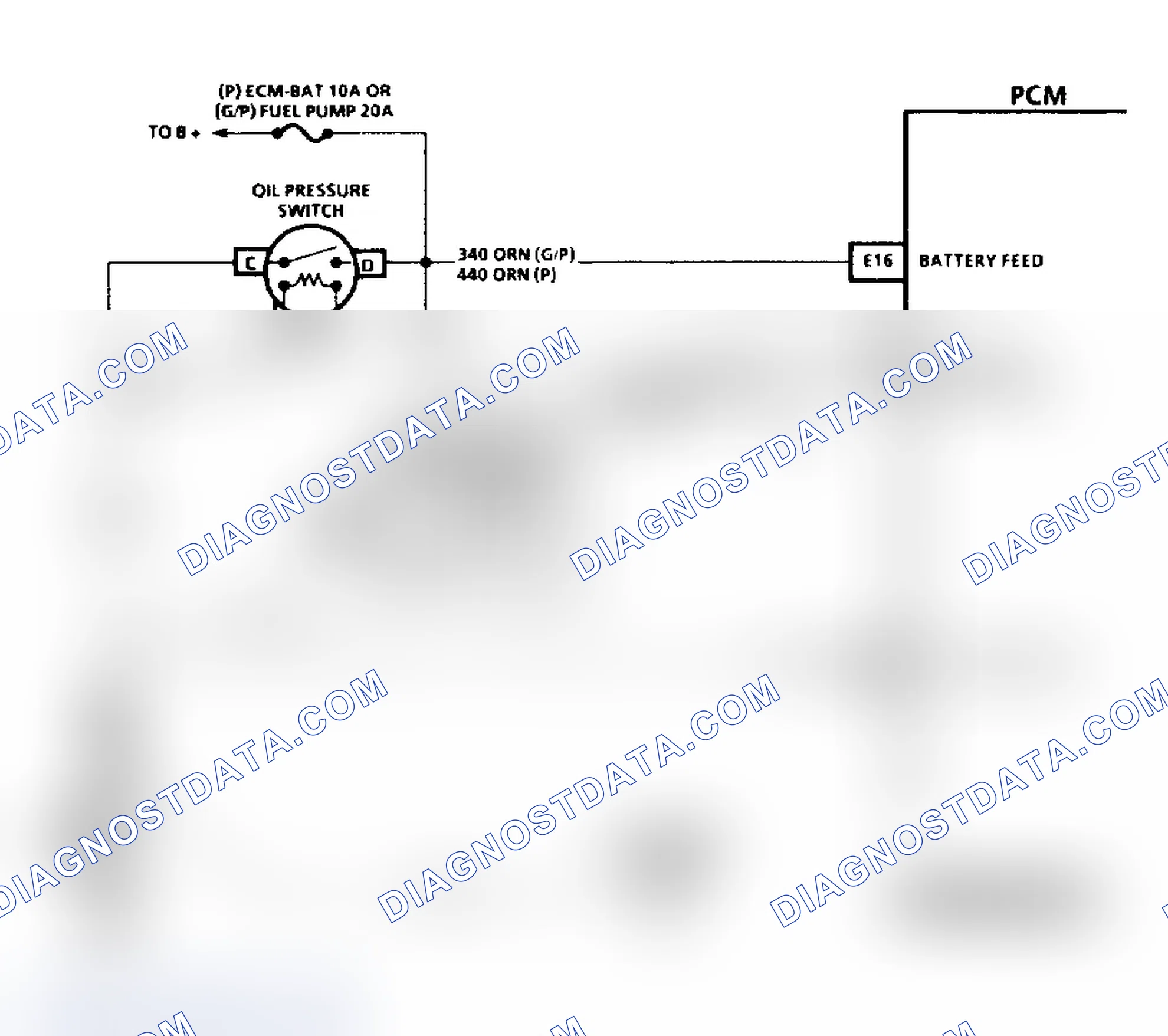 Scheme 172: Code 54 Schematic ("P" Series) Fuel Pump Circuit