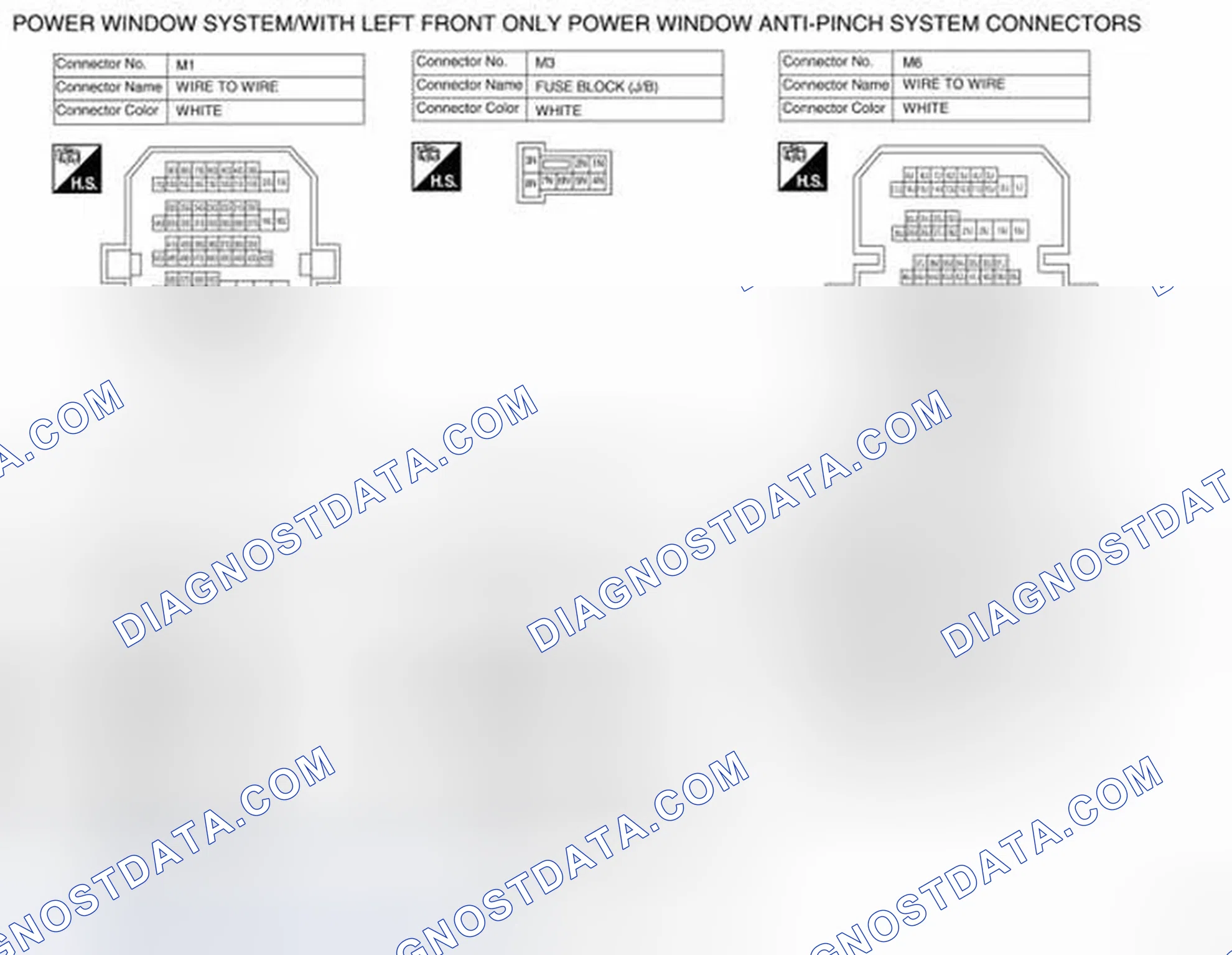 Scheme 9: Power Window System/With Left Only Power Window Anti-Pinch System Connectors (2 Of 7)