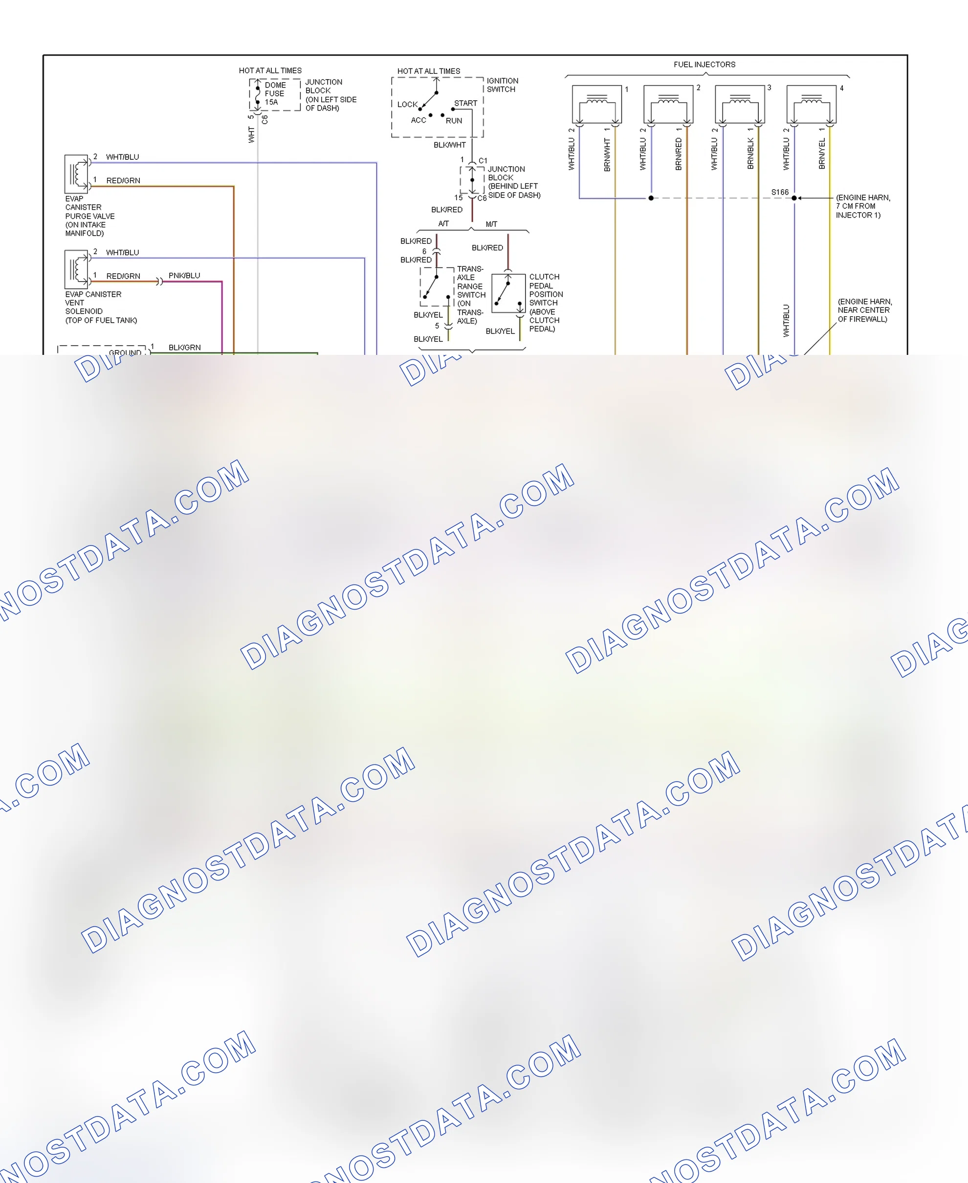 Scheme 134: PCM Wiring Diagram (Metro & Firefly (Canadian) - 1.3L - 1 Of 3)