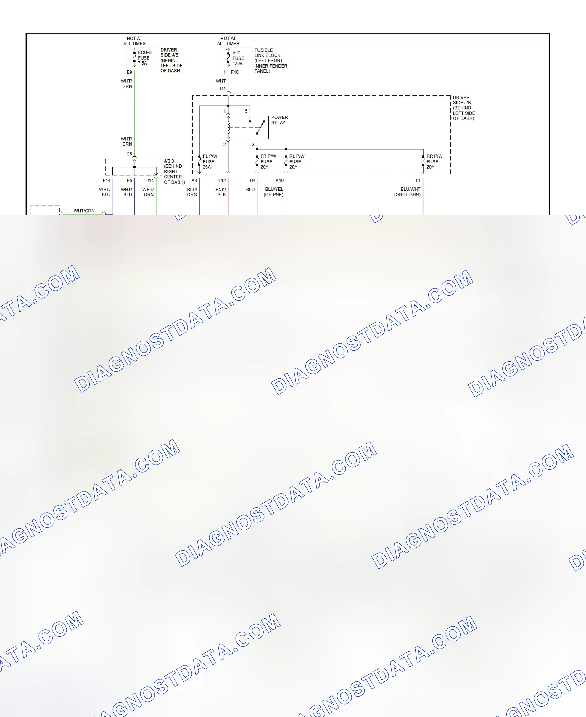 Scheme 18: Power Window System Wiring Diagram (Avalon)